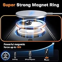 Vista 214 de TAURI Funda magnética 2 en 1 transparente para iPhone 14 Pro, compatible con Magsafe [no amarillenta] con protector de pantalla, protección de grado