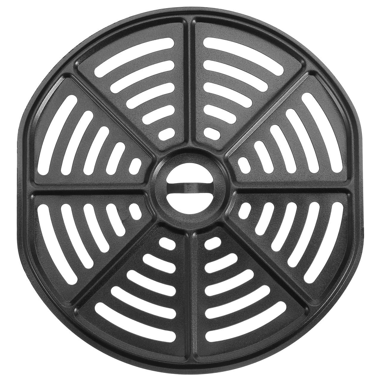 Veemoon Round Air Fryer Replacement Tray 18x17CM Non-Stick Crisper Plate with Bumpers Universal Air Fryer Plate Black Steaming and Grilling Rack Compatible for Healthy Cooking and Oven Use