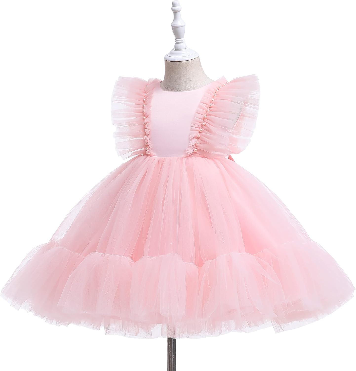 Weileenice Flower Girl Dress Ruffle Tulle Toddler Wedding Pageant Ceremony Birthday Party Evening Tutu Dresses