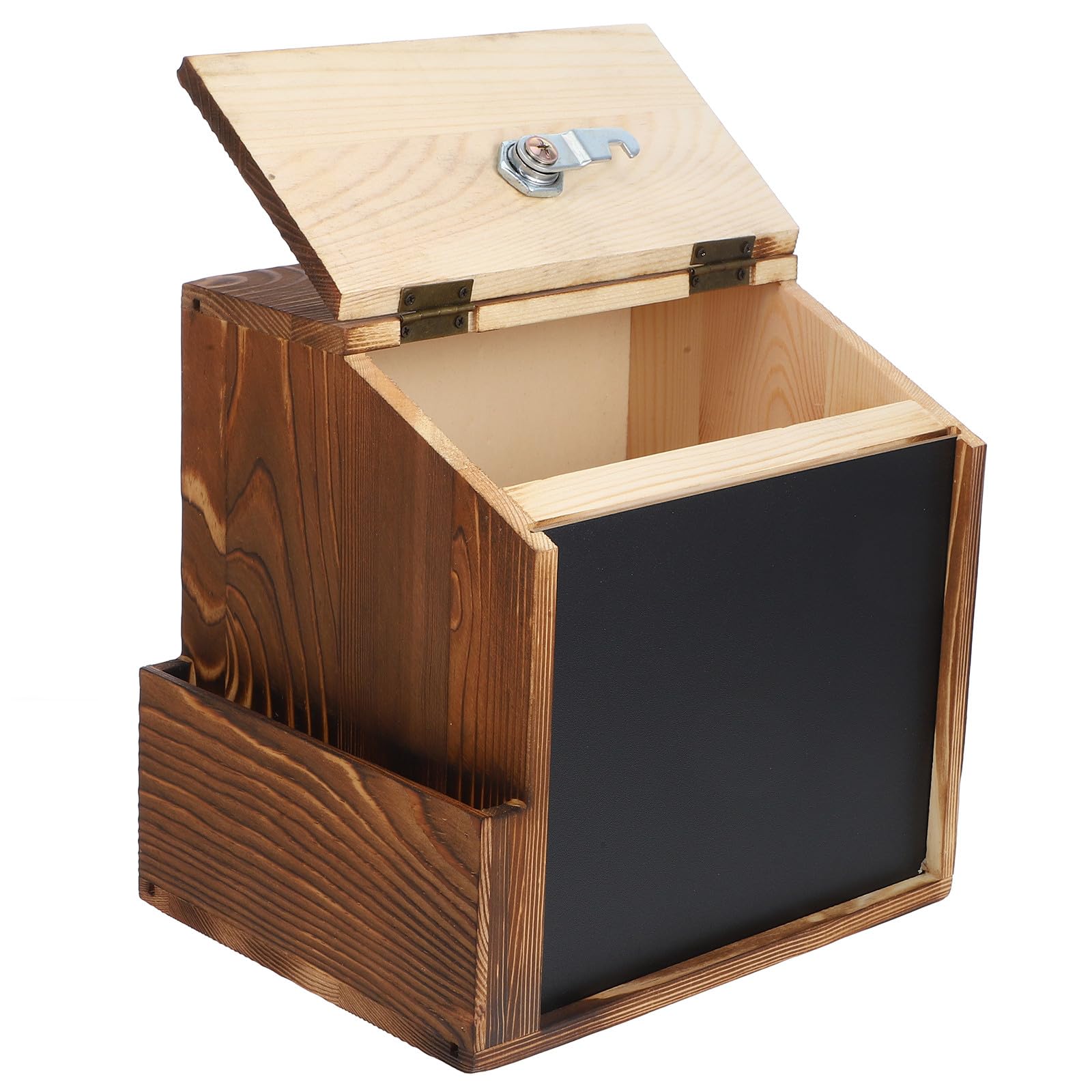 Buzón de Sugerencias con y Tornillos Caja de Donaciones y Pizarra con de Madera con Cerradura para Fácil Instalación para Montaje en Pared en Restaurantes