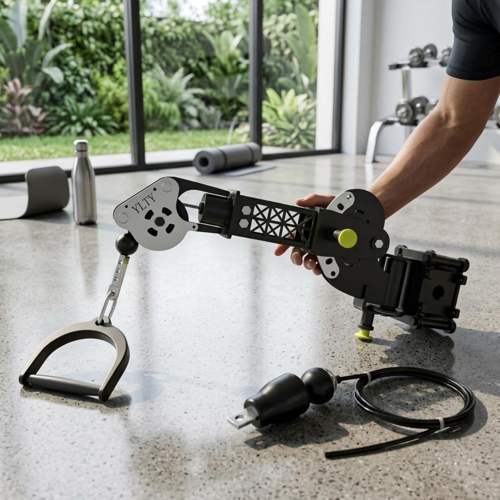 Braccio Attrezzatura Fitness Braccio Palestra Articolato Supporto Montaggio Staffa Regolabile in Lega di Alluminio con, Braccio Meccanico Pezzo Singolo