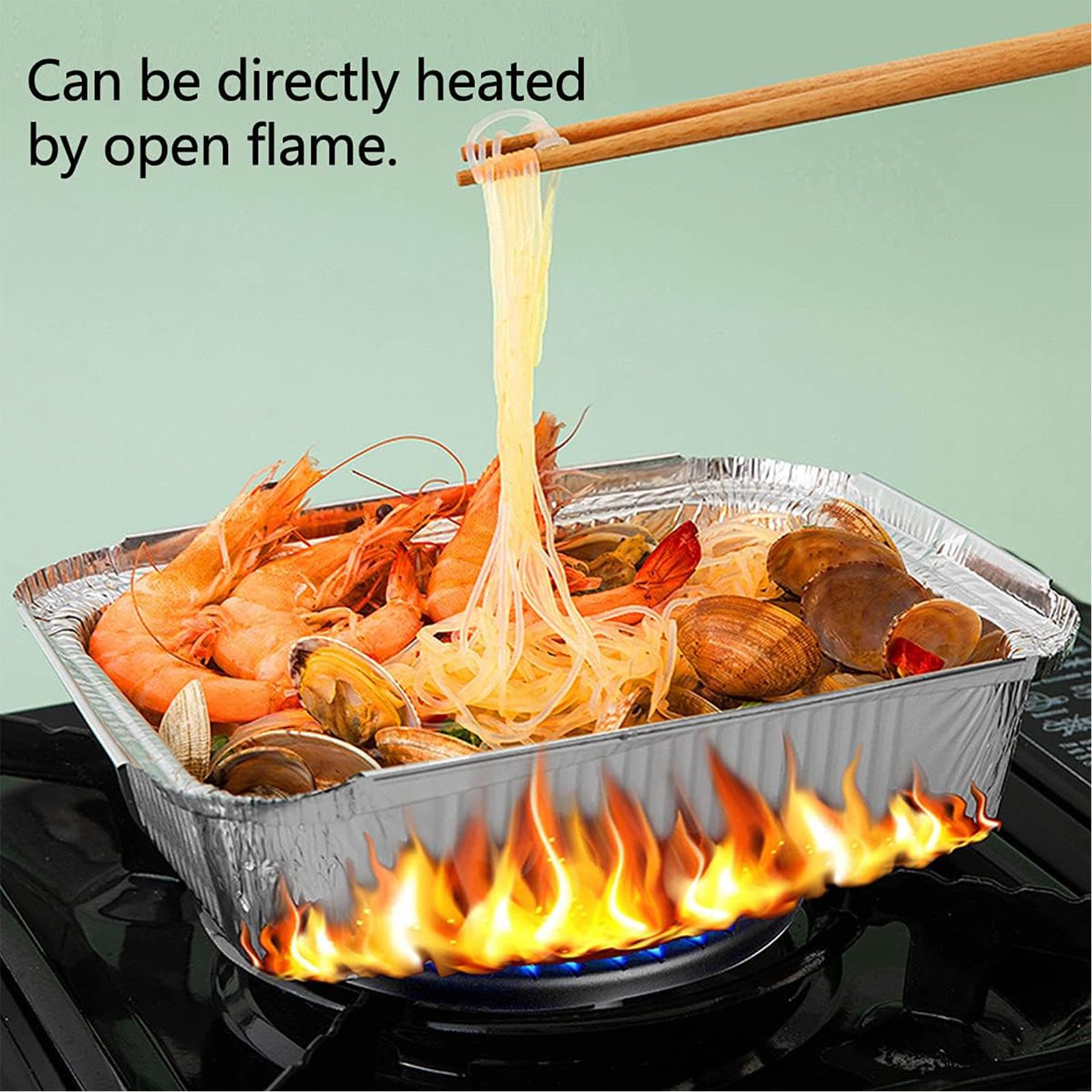 50 Stück Aluminium-Grillschalen, Silberne Aluminium-Tropfschalen, 23,2 X 17,3 X 4,1 cm (1000 Ml), Fettschalen, Geeignet Zum Grillen, Backen, Kochen
