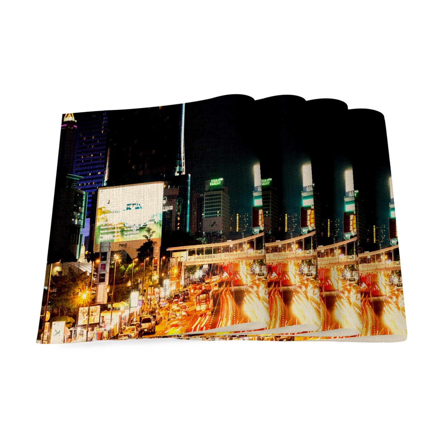 Sets de table en lin grand format lavables pour protéger la table avec style urbain moderne