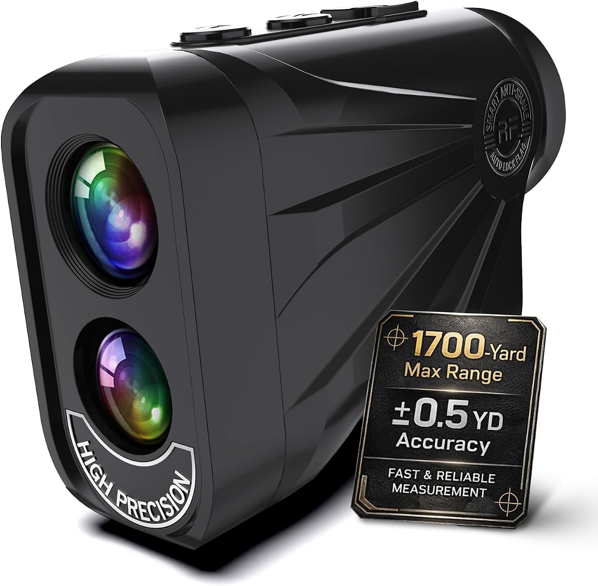 1700 Yards Golf Rangefinder with Slope, 0.5-Yard Accuracy Flag Lock Vibration, Magnetic Mount, 6.5X Golf Range Finder USB-C Rechargeable, IP54 Dust & Water Resistant, Golf Gifts for Men