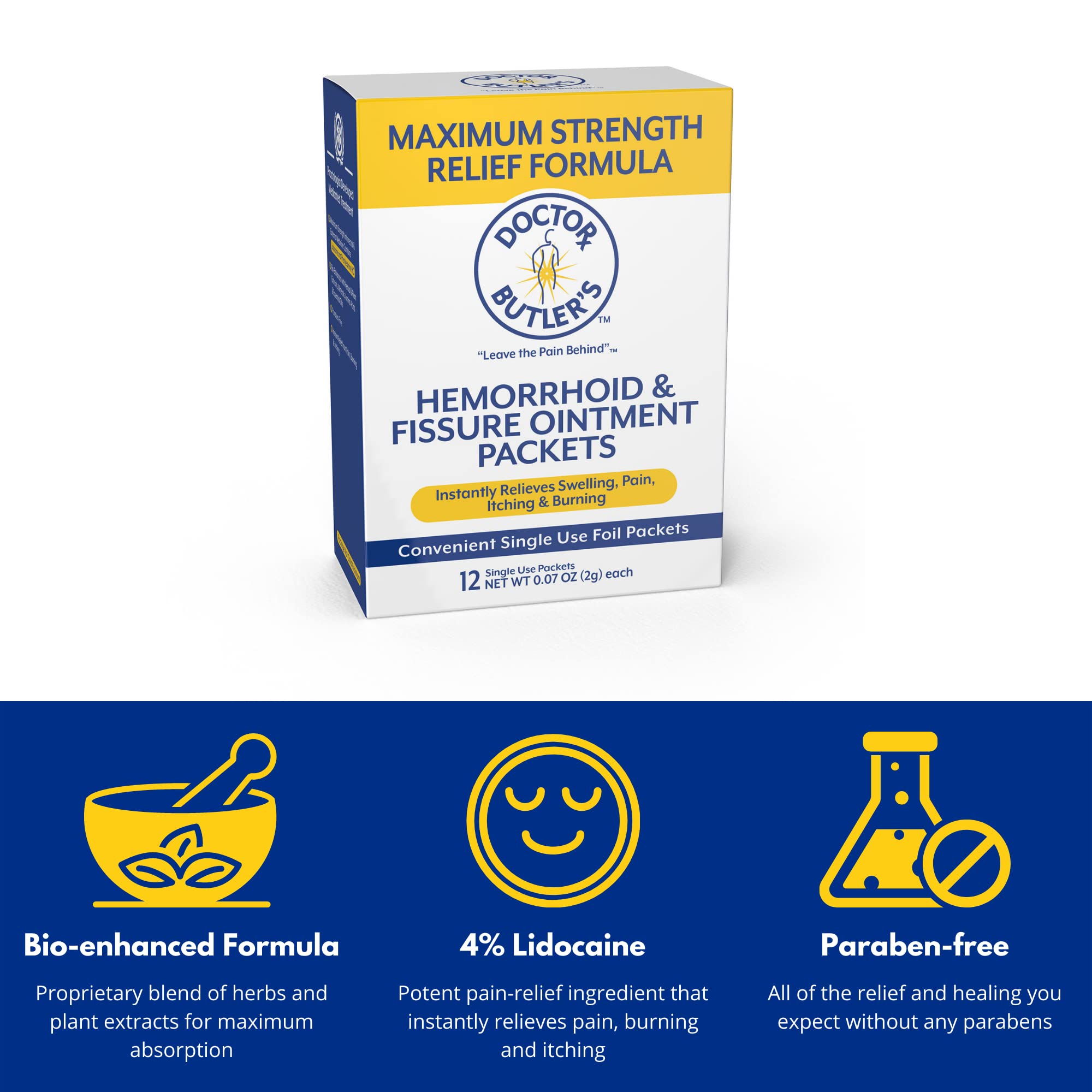 Doctor Butler's Maximum Strength Hemorrhoid & Fissure Ointment 12 toGo