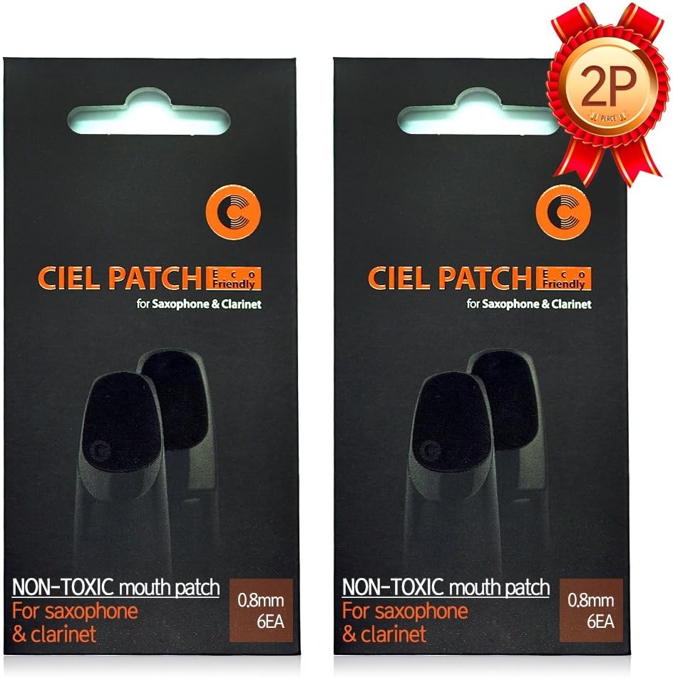 CIELmusic Saxophone Mouthpiece Pads_2 Pack, Non-toxic Mouthpiece Patches Mouthpiece Cushions (0.8mmx6_2 packs)