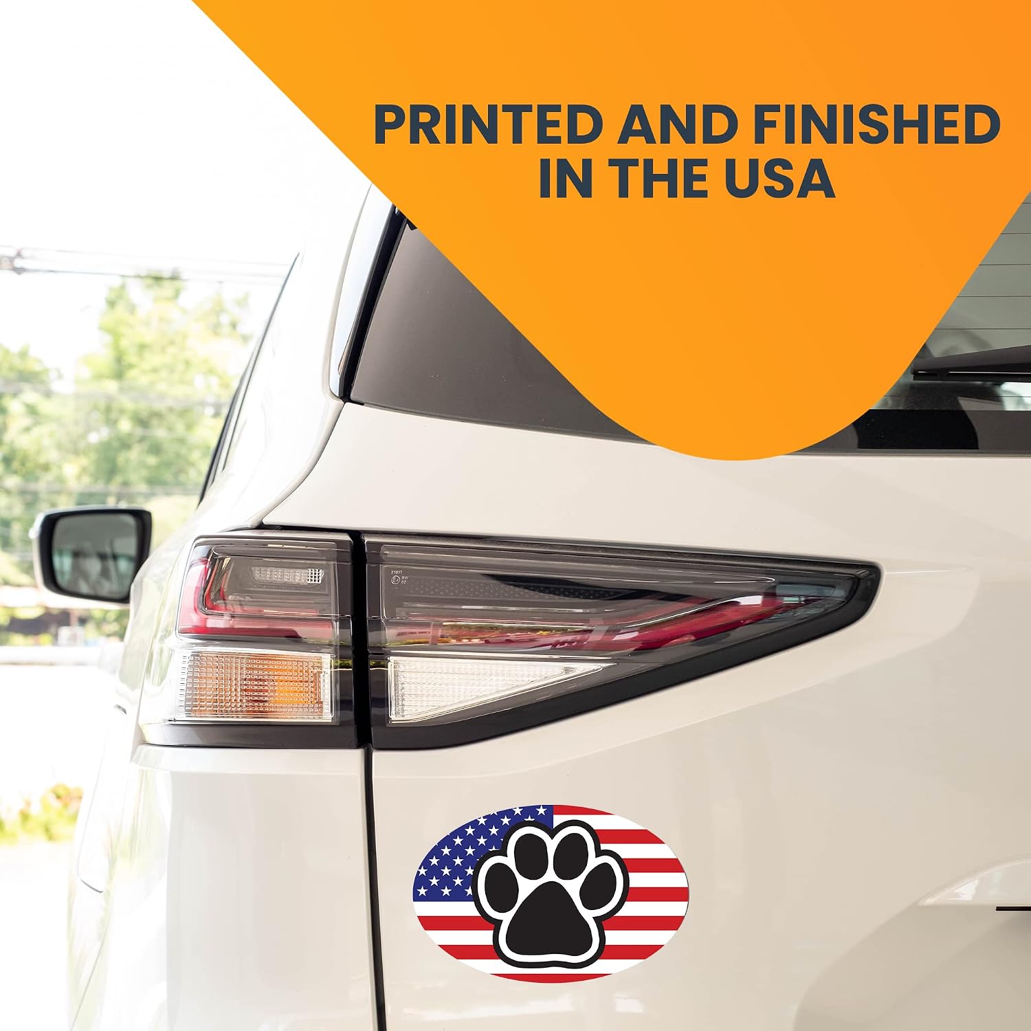 Paw Print American Flag Car Magnet 4x6 Inch, Red White & Blue image 3