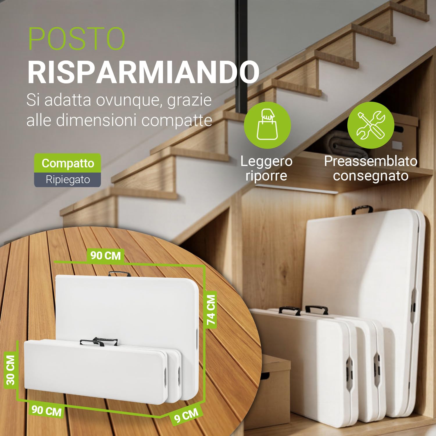 Juskys Set Tavolo e Panche da Birreria Bayreuth 3 pezzi & pieghevole - 180 x 70 x 74 cm - 2 panche & tavolo da birra - Set arredo da giardino, set per tendone da festa, set da campeggio