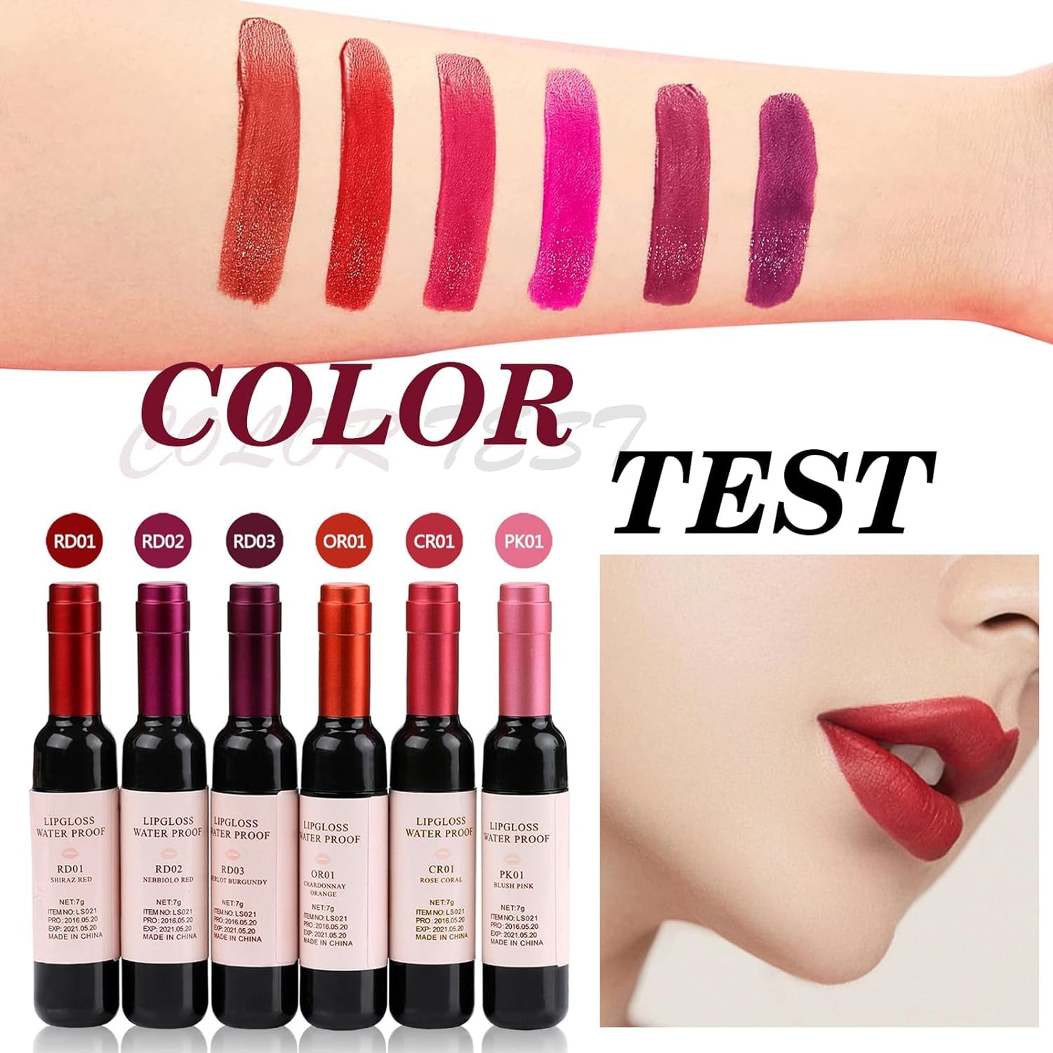 Amazon.com: JTEWZX Wine Lip Tint 6 Colors Matte Long Lasting 24