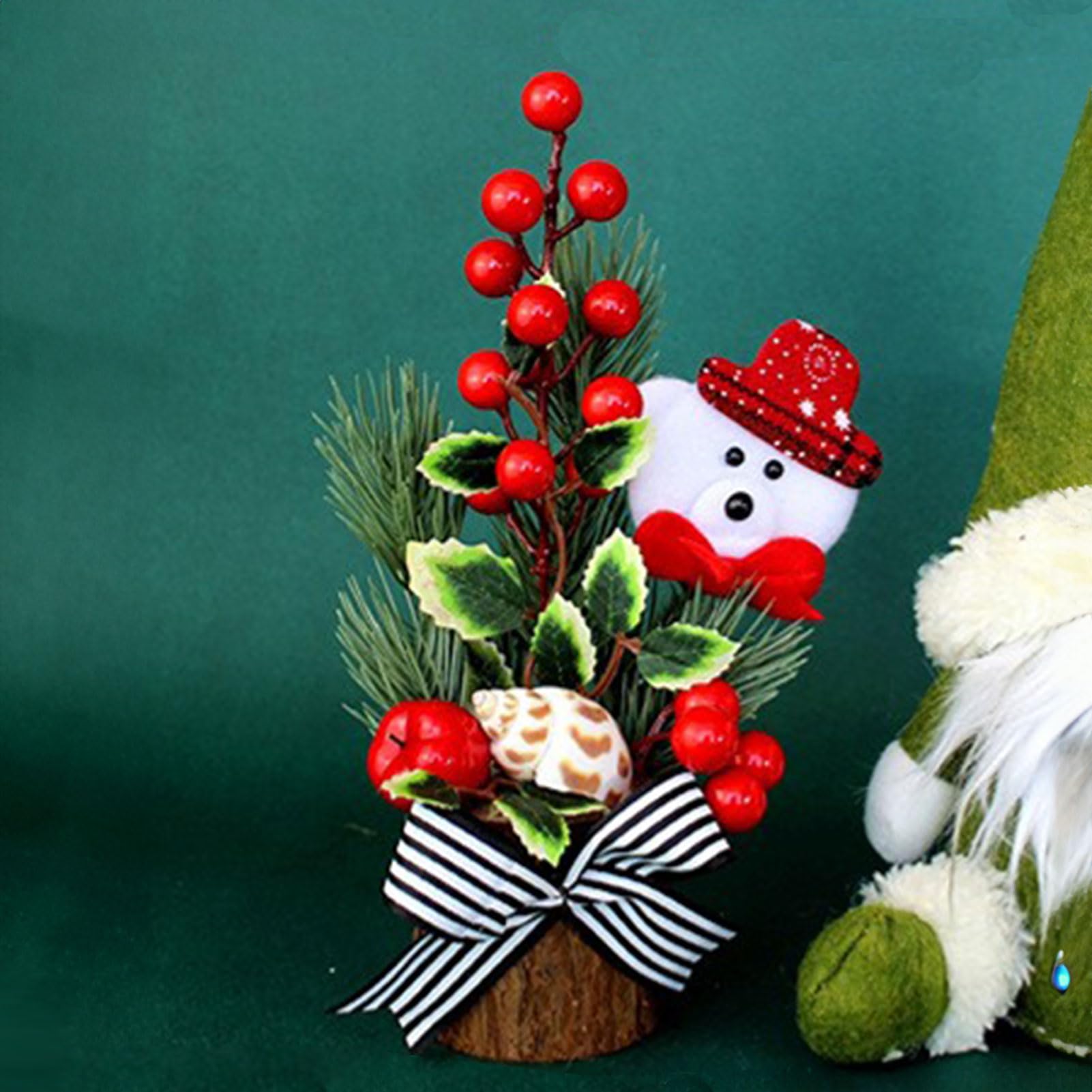 Mini Sapins De Noël 22cm Avec Neige | Lot De 3 Arbres Décoratifs Rouge, Or, Argent | Décoration Table, Bureau, Chambre
