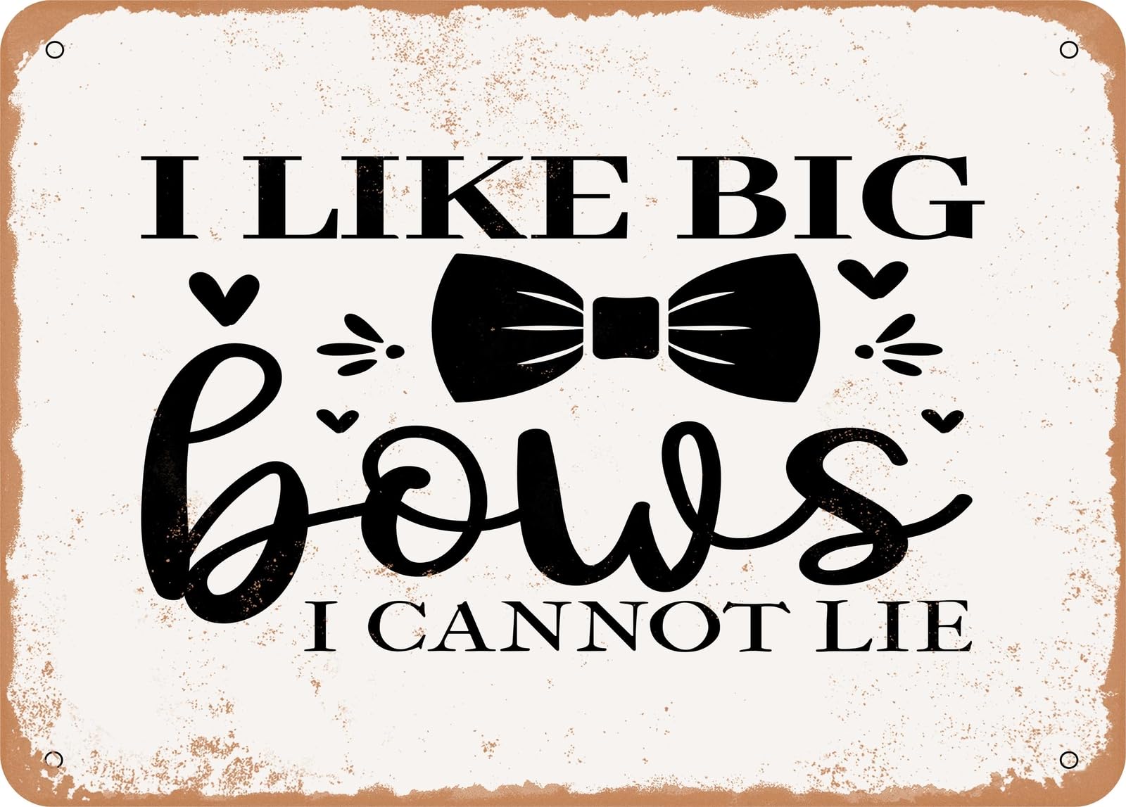 Miaomansenstore Metal Sign - I Like Big Bows I Cannot Lie - Vintage Look Sign Home Decor