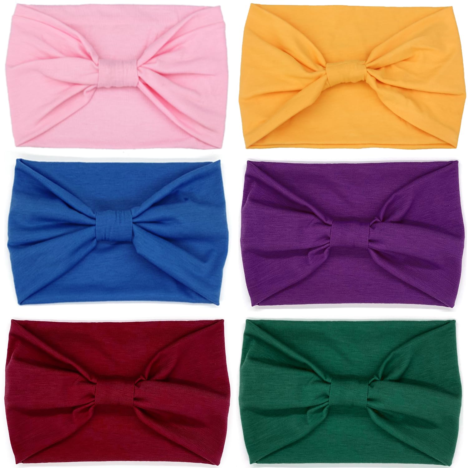 Tobeffect Diademas Anchas Para Mujer, Diadema Tipo Turbante Extra Grande De 7 Pulgadas, Diadema De Tela Bohemia Con Nudo Trenzado, Accesorios Para El Cabello, Paquete De 2