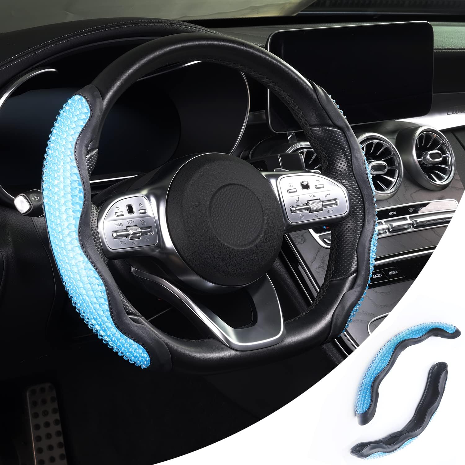 Upgrade Gel Steering Wheel Cover,Soft and Comfortable Touch