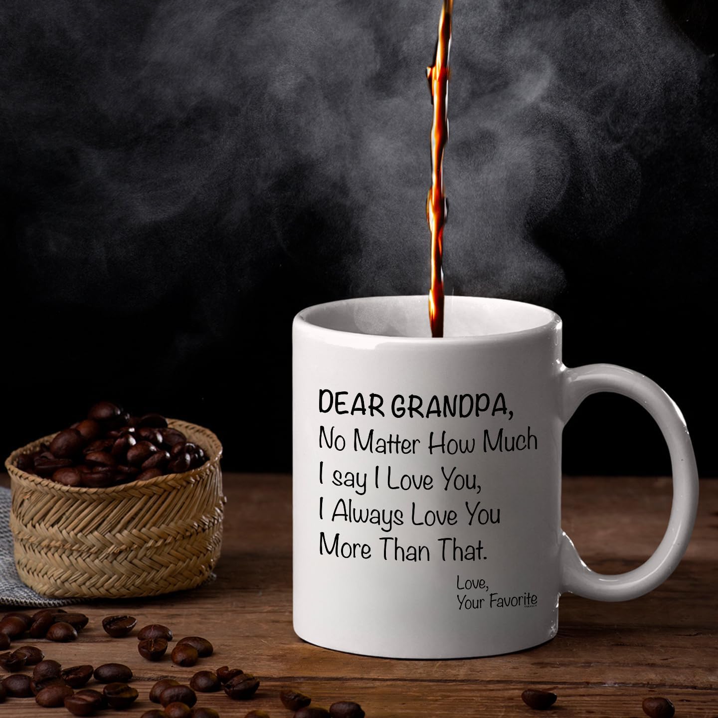 Veracco Dear Grandpa No matter How Much I Say I love You I Always Love You More Than That Your Favorite - White Ceramic - Coffee Mug Funny Father's Day Birthday Gifts For Dad Daddy (White) - Image 3