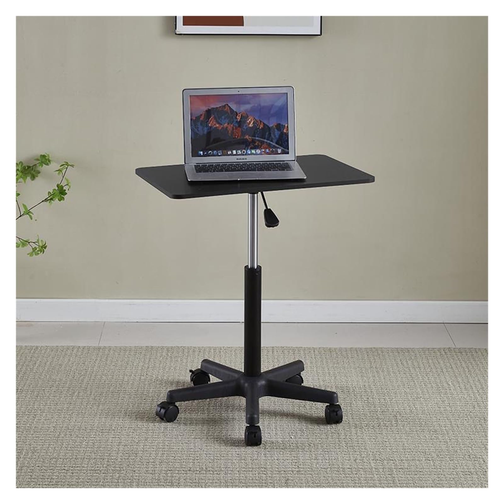 Scrivania per computer portatile, regolabile in altezza, mobile con ruote, per casa, camera da letto, divano, ufficio, postazione di lavoro portatile