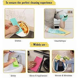 MoLKENE Swedish Dishcloths for Kitchen | 10 Pack Cellulose Sponge Dish Cloths Washable | Non-Scratch Reusable Towels Rags Ultra-Absorbent Cleaning Cloths Quick Drying