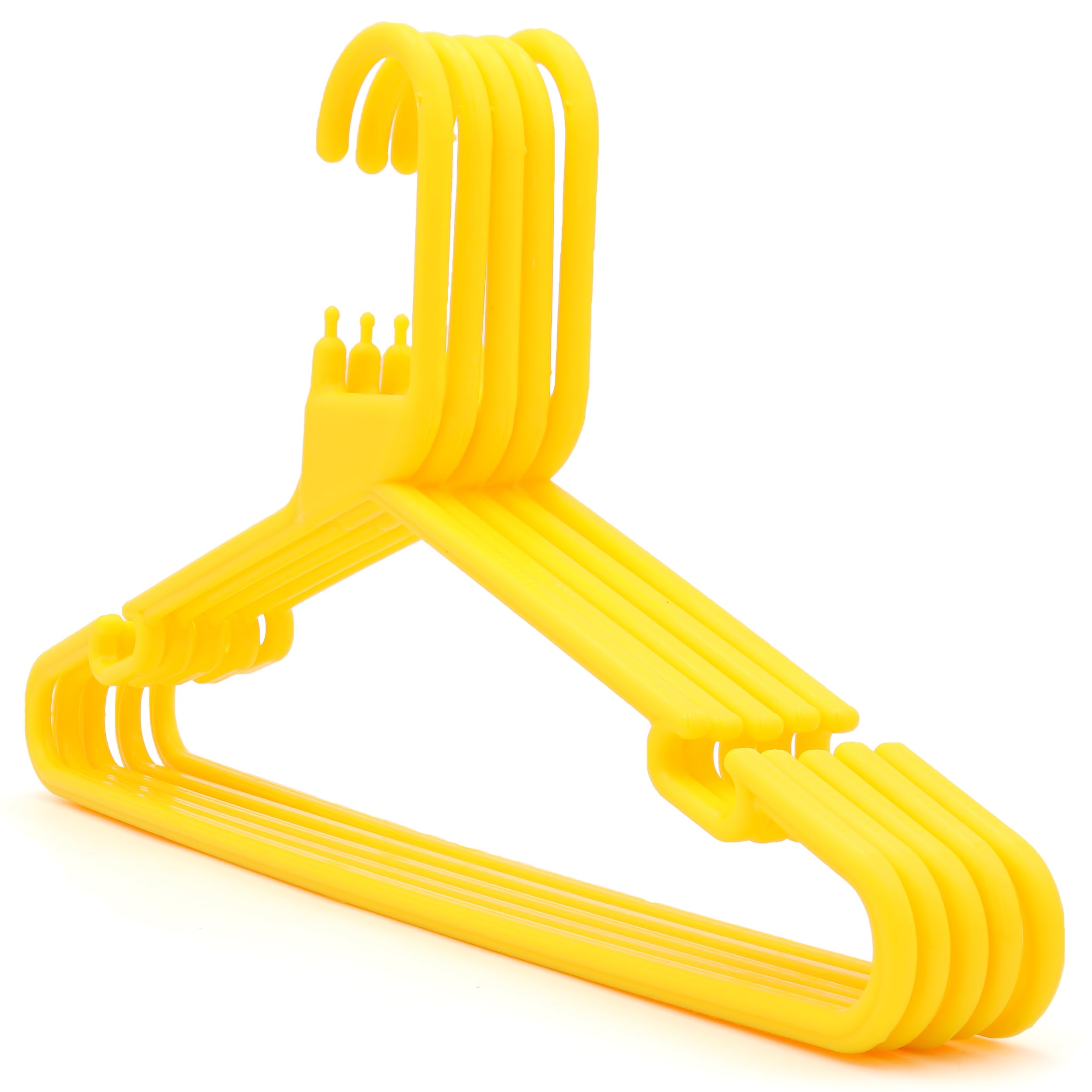 The Hanger Store 60 Yellow Strong Heavy Duty Plastic Coat Hangers - Choose Colour