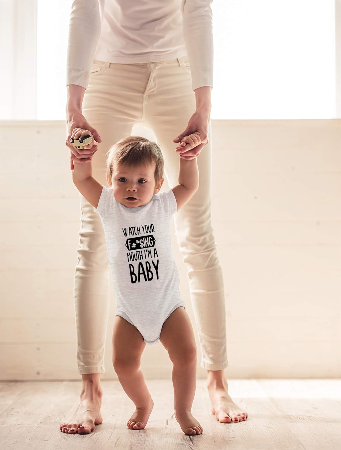 CBTwear Watch Your Mouth, I'm A Baby - Baby Clothes - Funny Newborn Bodysuit Outfits for Boys and Girls - Image 3
