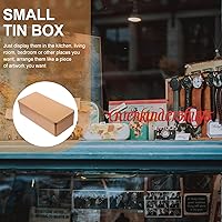 Vista 5 de UPKOCH Tarros de caramelo con tapas, 2 piezas, caja de lata vacía rectangular con tapa, caja de almacenamiento de hojalata, contenedor de lata