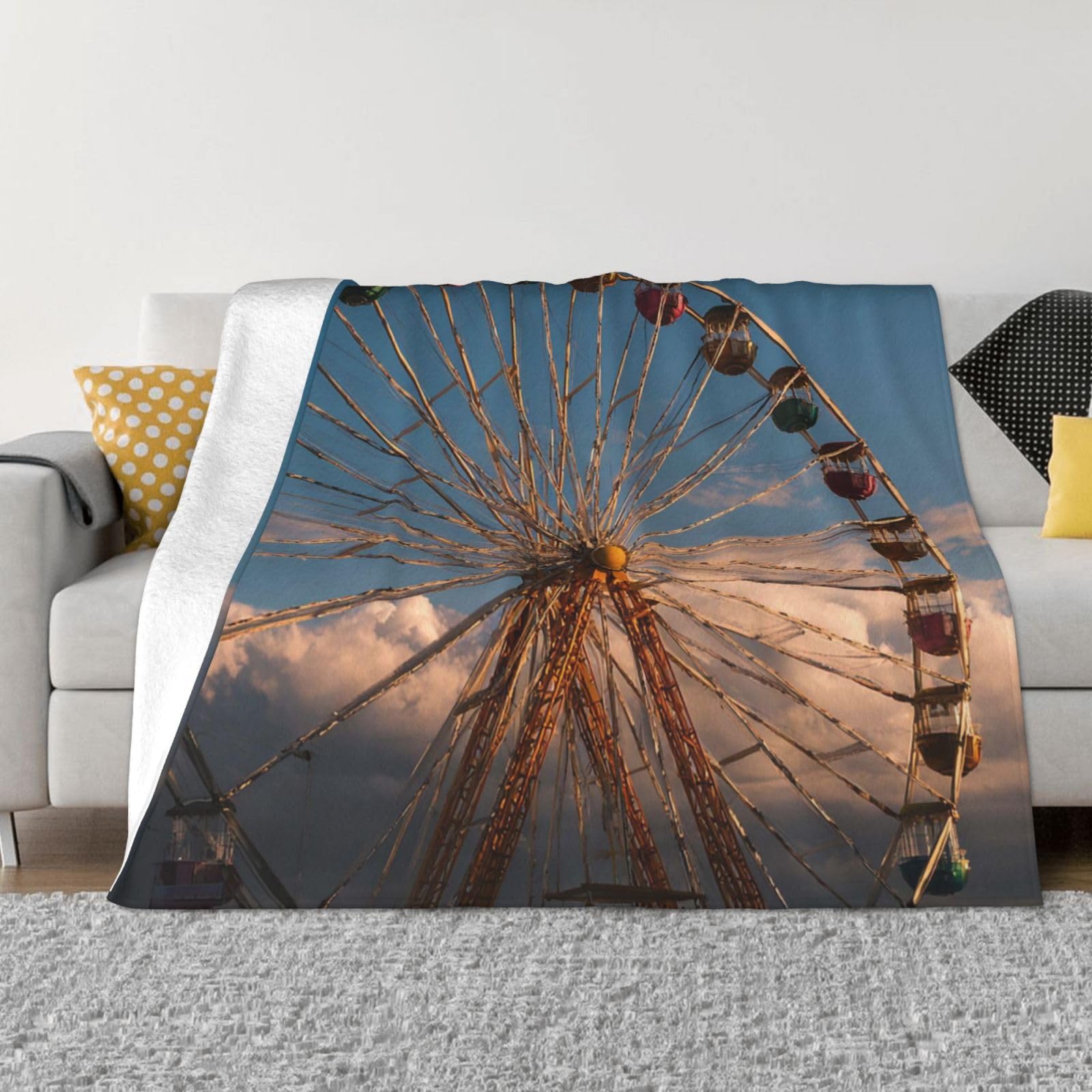Couverture jeté en flanelle douce et durable qui ne bouloche pas pour lit