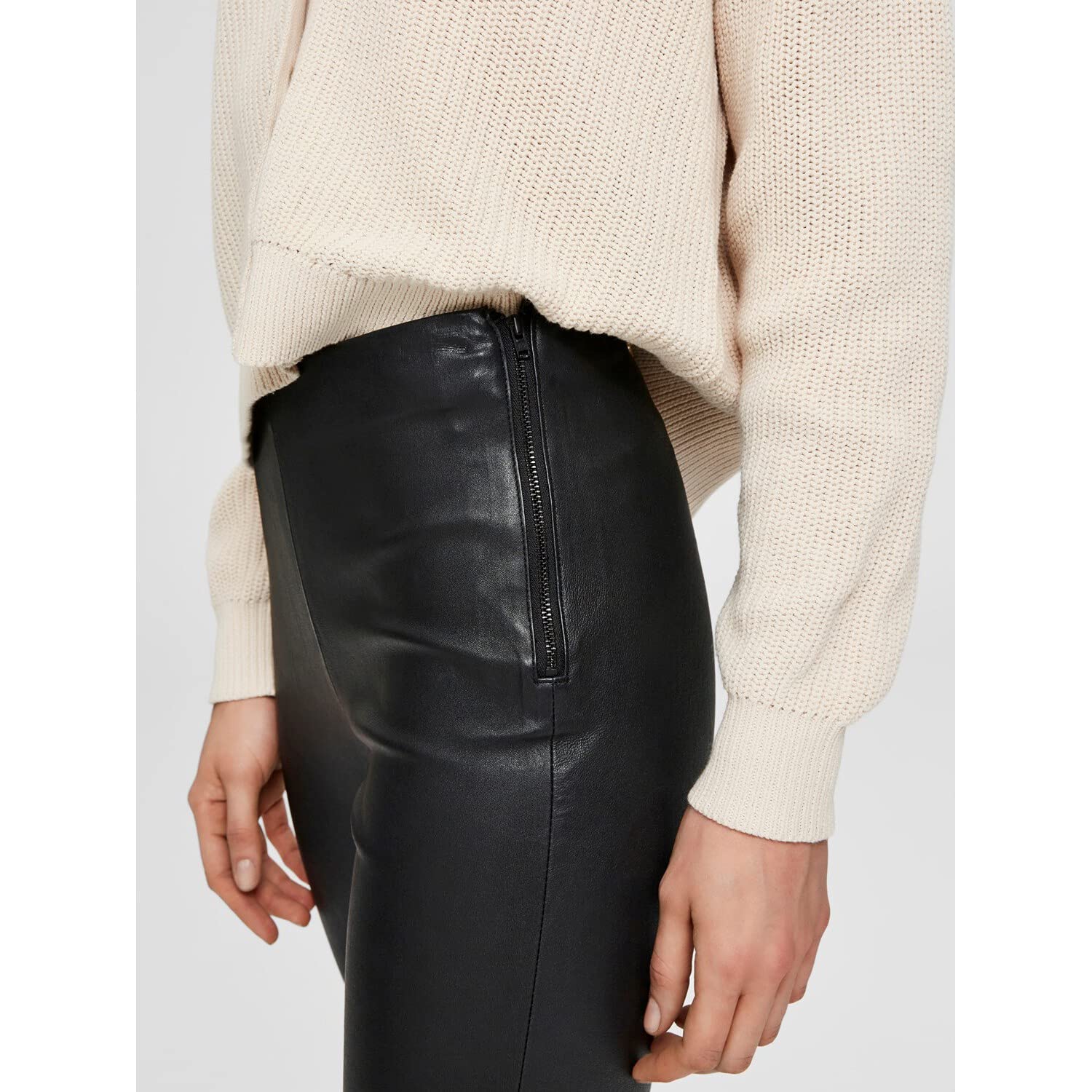 SELECTED FEMME Female Leggings Lamm Leder