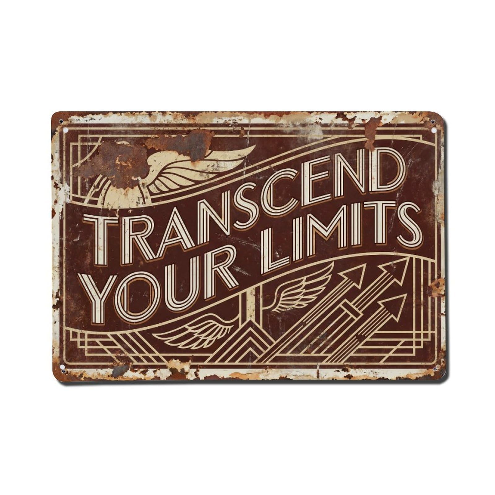 Transcend Your Limits Higher Retro Motivational Slogans Vintage Metal Tin Sign Wall Decor for Cafe, Club, Garden Metal Poster 8x12Inch