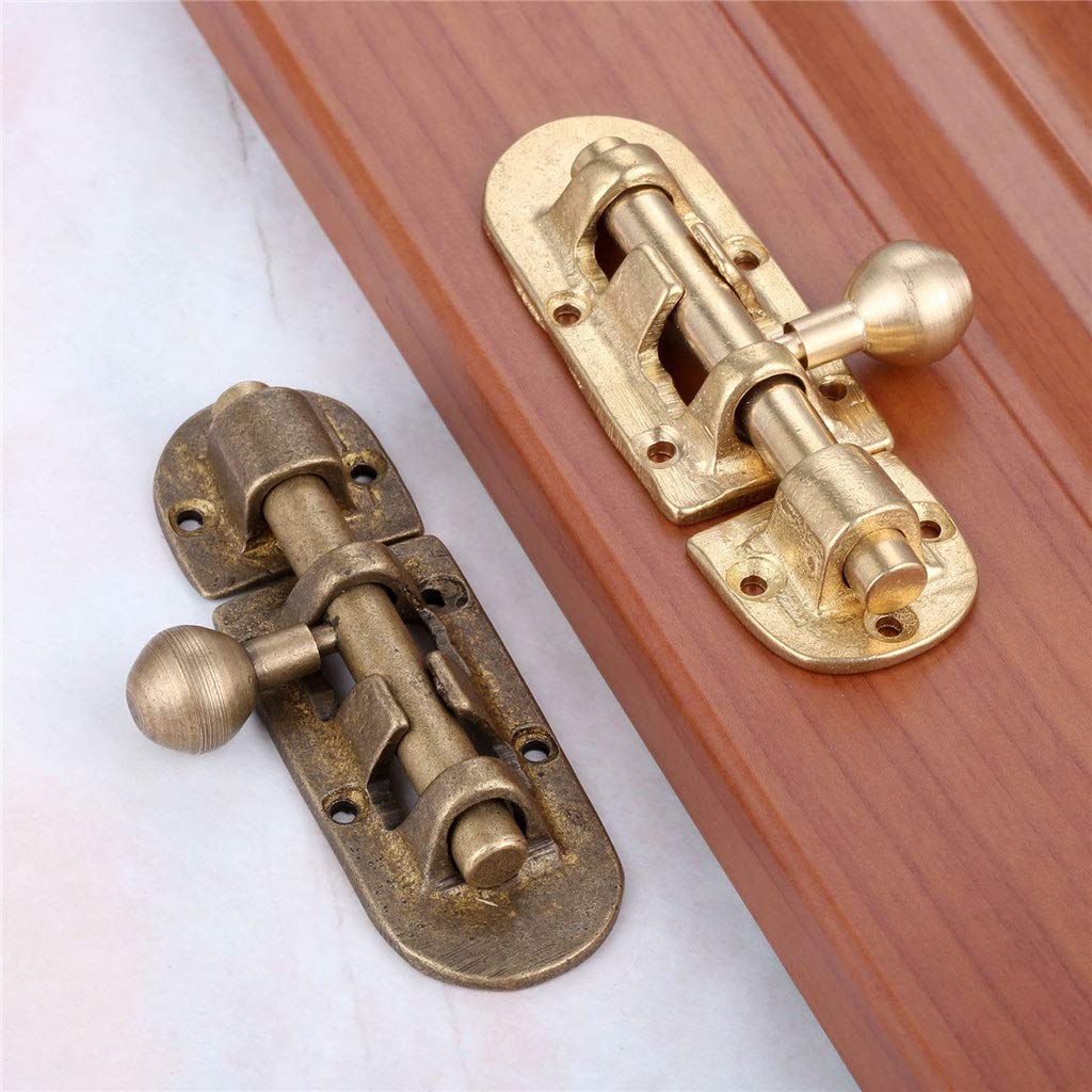TEmkin Pernos de Puerta de latón, Accesorios de Hardware Chinos Antiguos, Cerradura de Pernos de Puerta de Madera, herrajes para Muebles (D), 1 ud.
