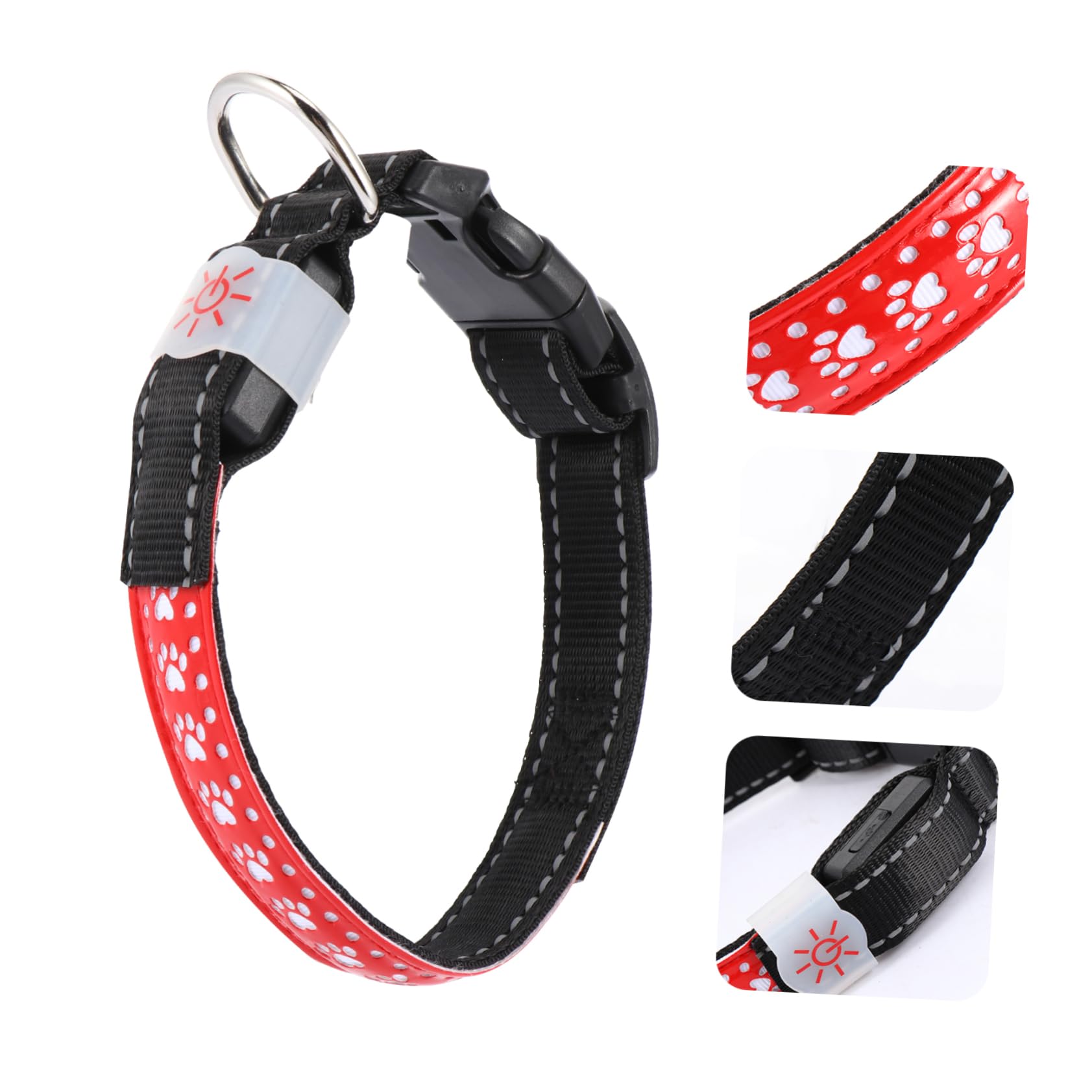 POPETPOP 3pièces Collier LED pour Chien PU Et Accessoire Éclairant pour Promenade Nocturne avec Modes Éclairage