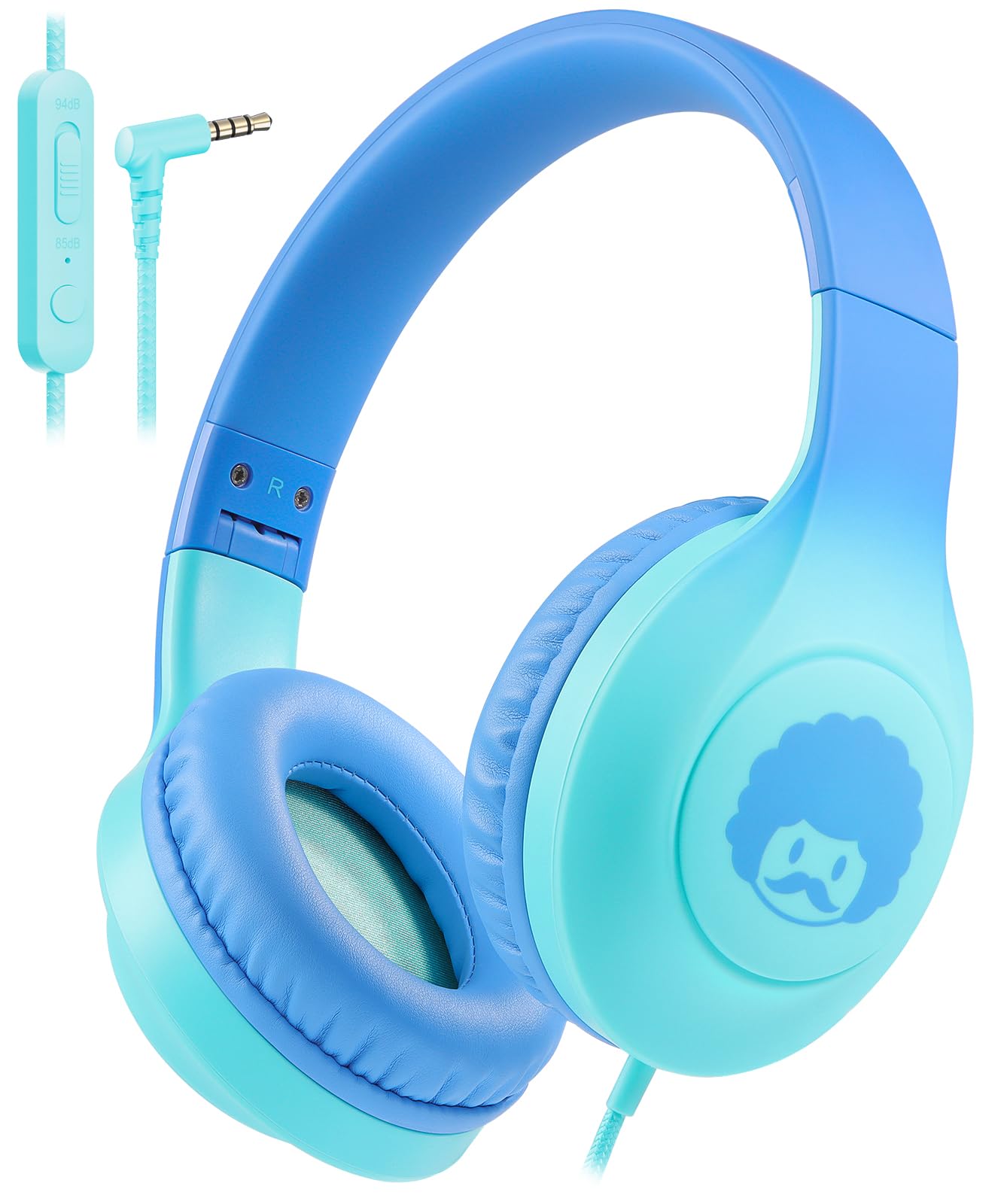 Rockpapa C24 On-Ear Wired Headphones with Mic, Foldable Lightweight Headphones with Tangle-Free 3.5mm Jack