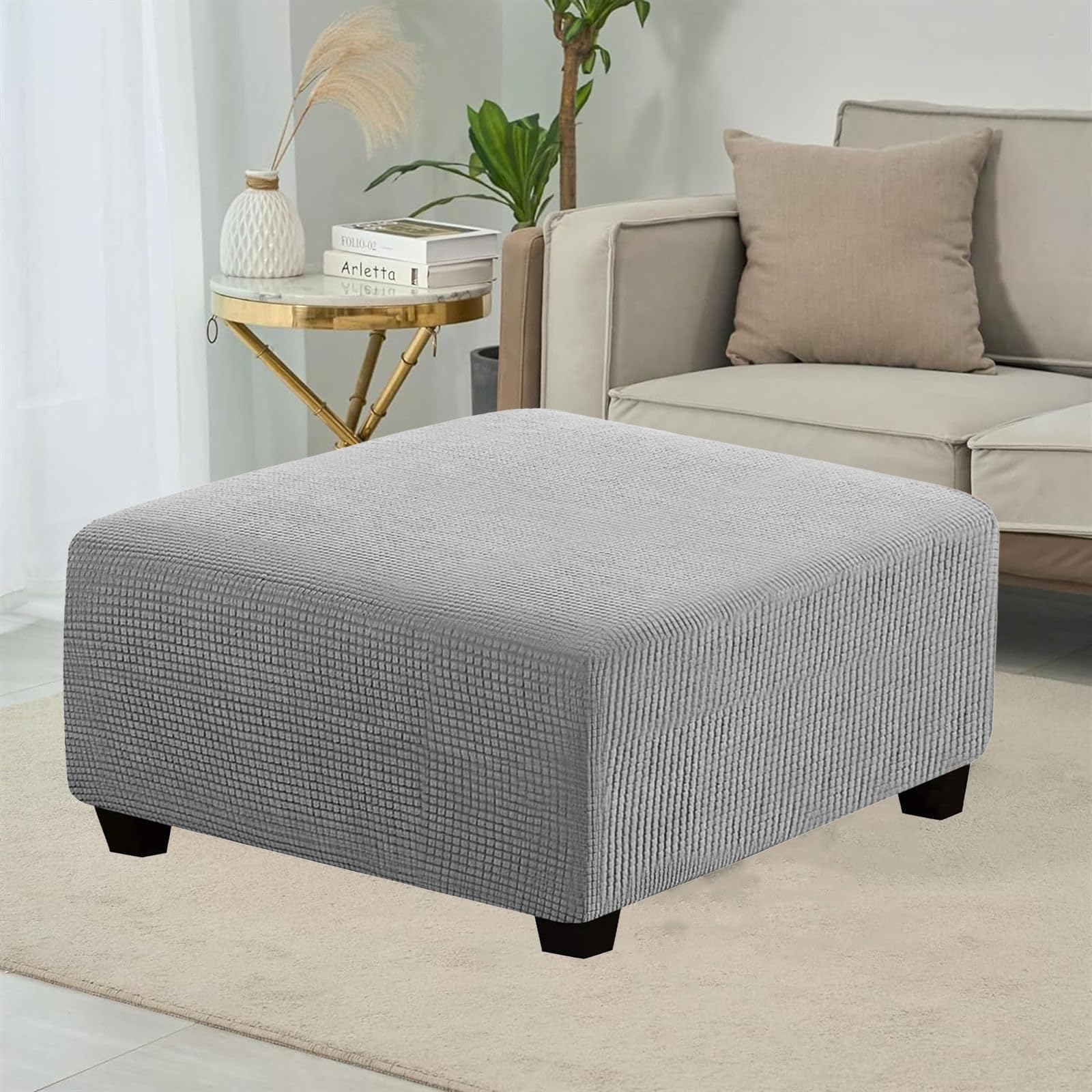 オットマンライトグレー オットマン スクエア