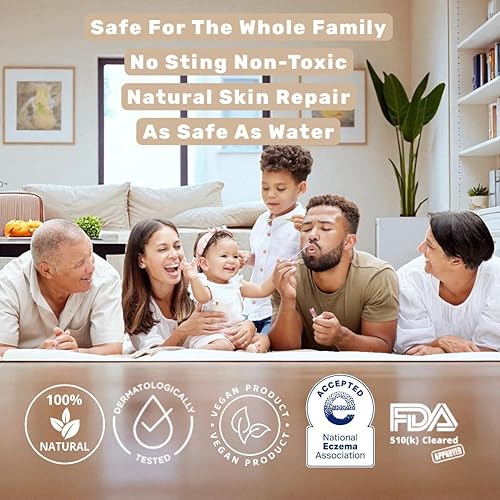 Miniatura 4 de Loma Lux Nuevo Eczemol OTC Spray natural y sin picazón hipocloroso para eccema, heridas, quemaduras, cortes, dermatitis por radiación, irritación de