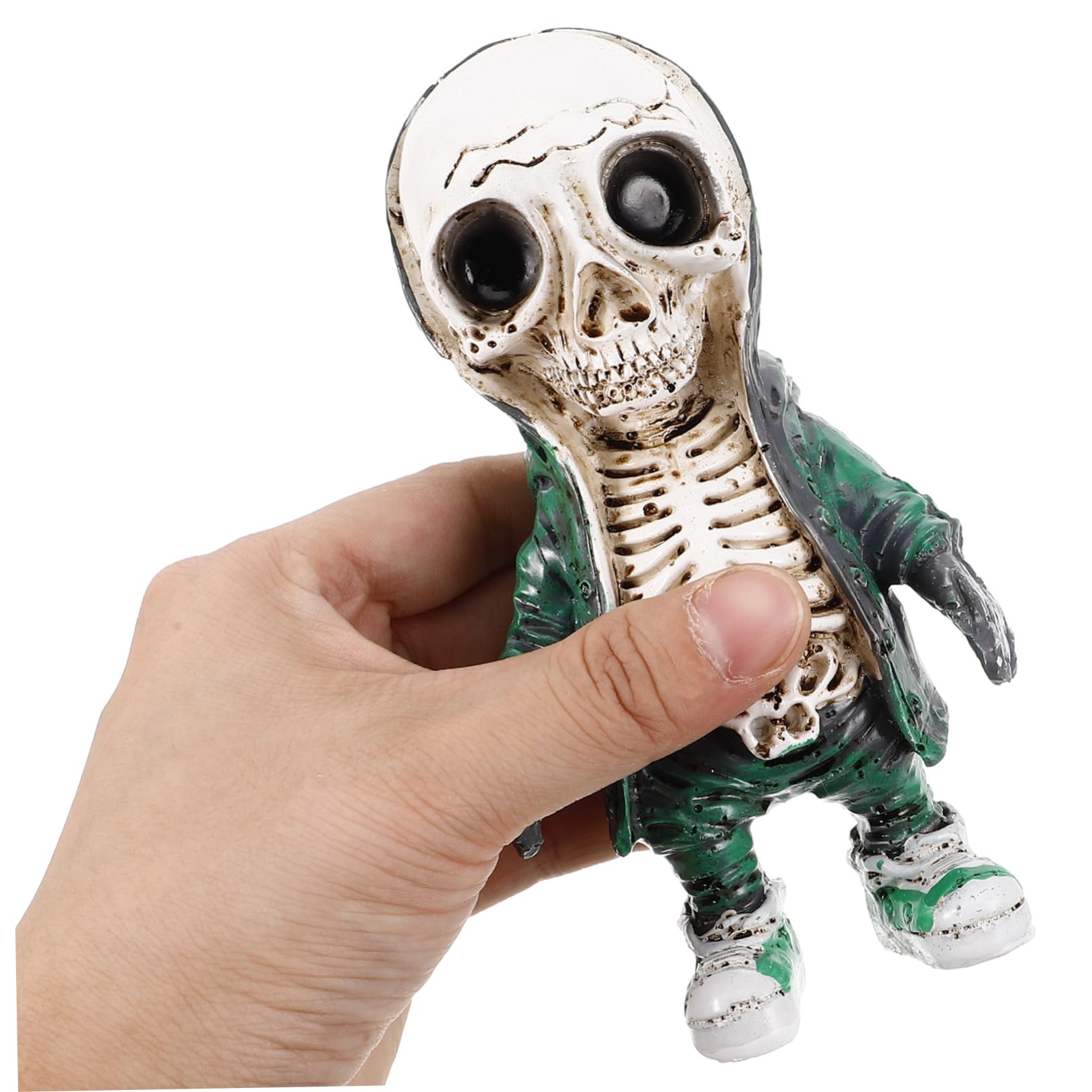 4-częściowy zestaw dekoracji szkieletowych z żywicy syntetycznej do ogrodu i na taras, ozdoby szkieletowe do dekoracji na Halloween, statuetki z żywicy syntetycznej