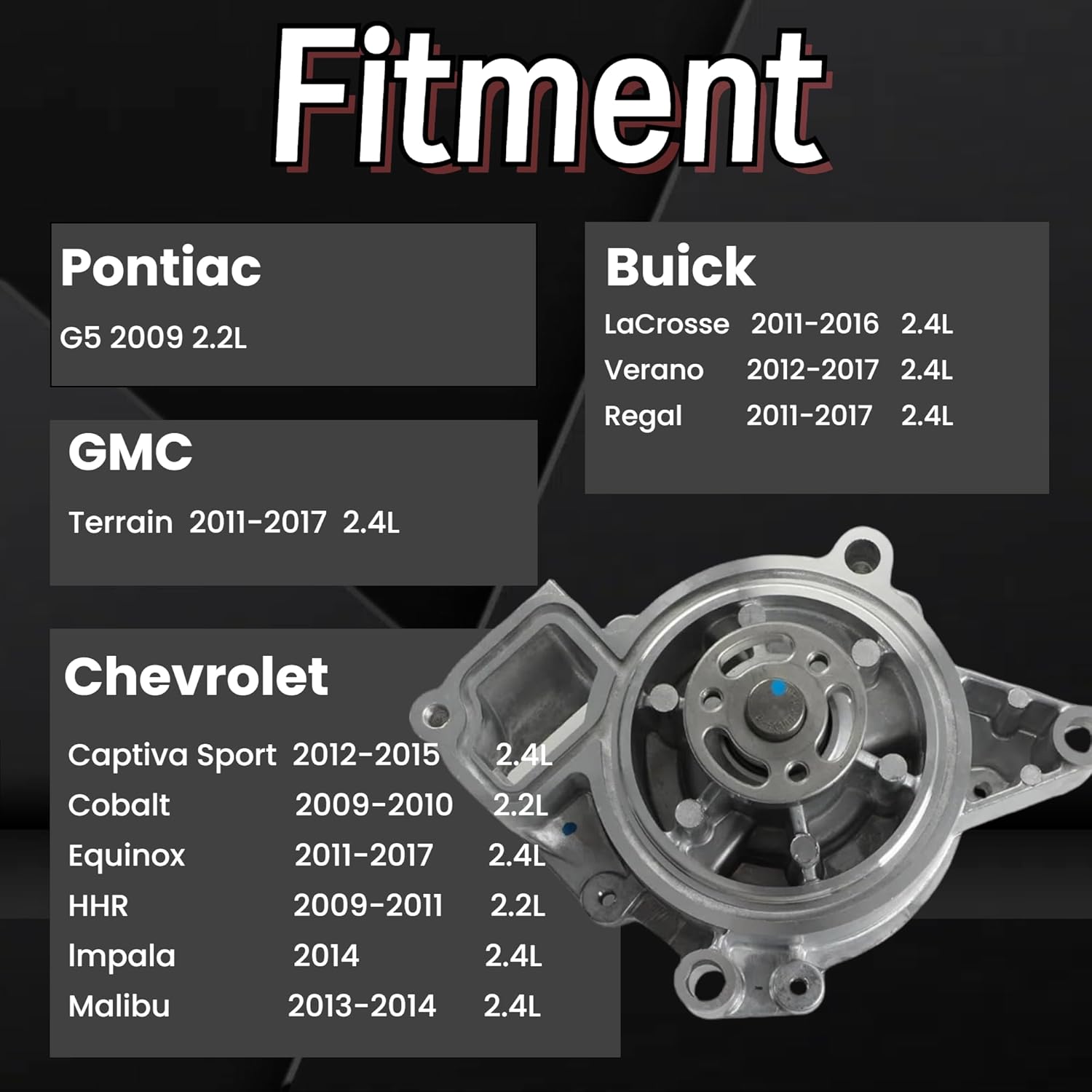 9-4201SX Head Gasket & Timing Chain Kit & Water Pump with VVT Solenoid Actuator Gear Fit for Equinox GMC Chevy Pontiac Terrain Buick Lacrosse Regal Verano 2.2L 2.4L 2011-2017 HS26517PT