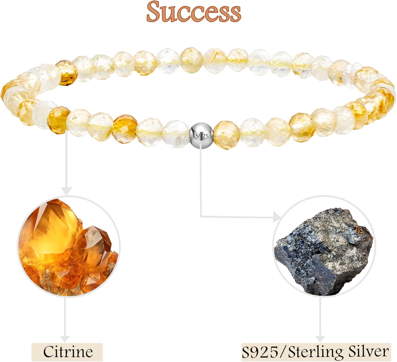 Farfume Bead Bracelets for Women, Handmade Natural Stone 4mm Beads 925 Sterling Silver Stretch Bracelets, Chakra Crystal Gemstone Jewelry Valentine's Day Gifts - Image 4