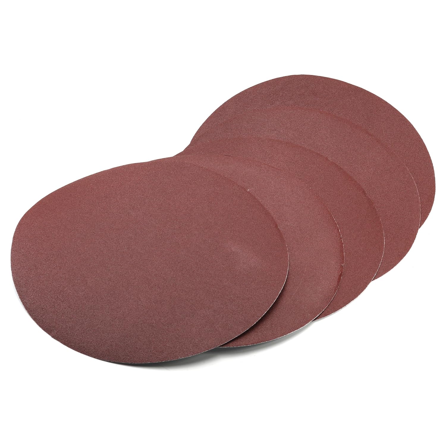 5Pcs 12 inch 100# Sanding Disc, PSA No Hole Adhesive Back Sandpaper, Aluminum Oxide Assortment Self Stick Sanding Pad Abrasive Multipurpose Abrasive