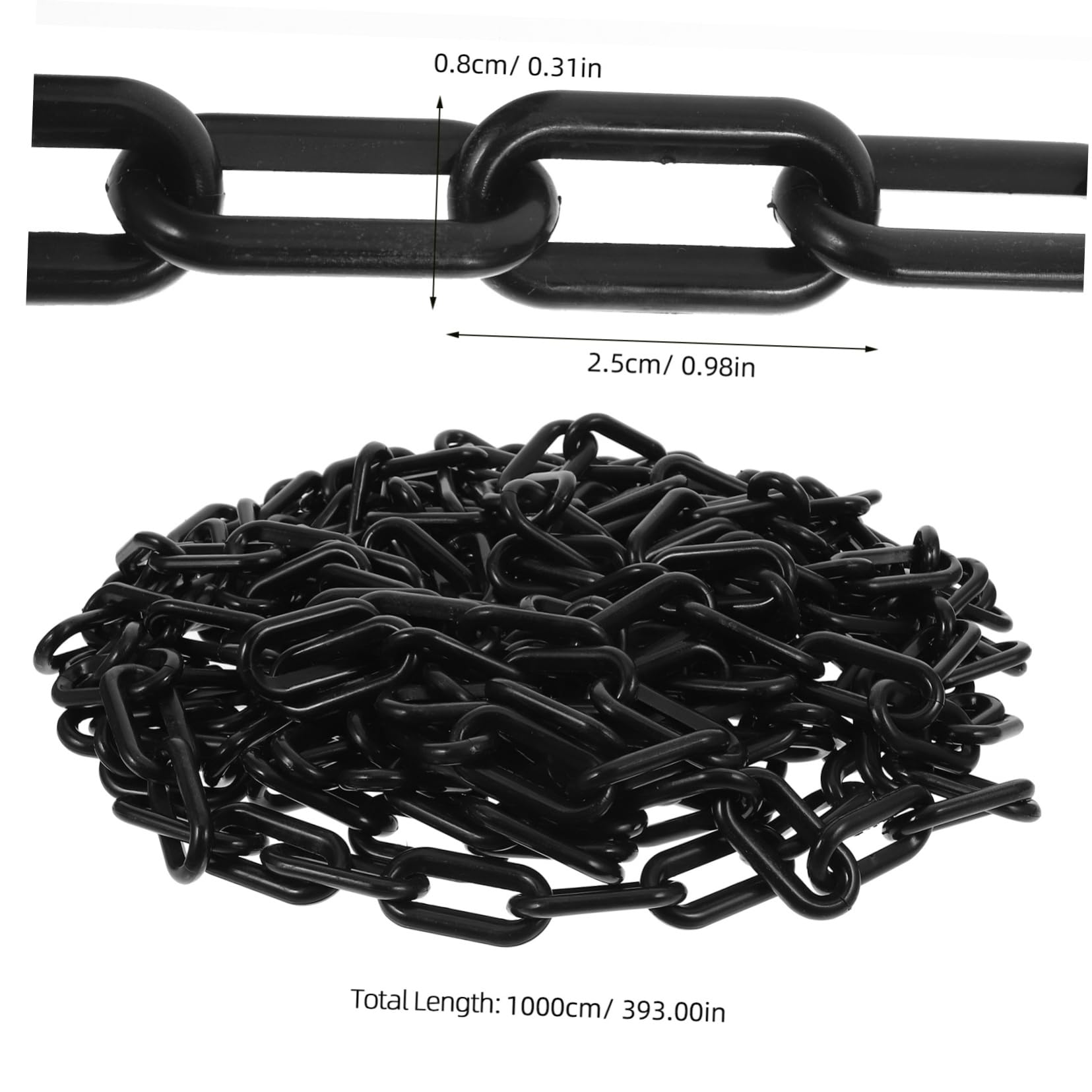 PRETYZOOM Adjustable Plastic Chains 10m Traffic Barrier Chain Caution Security for Construction