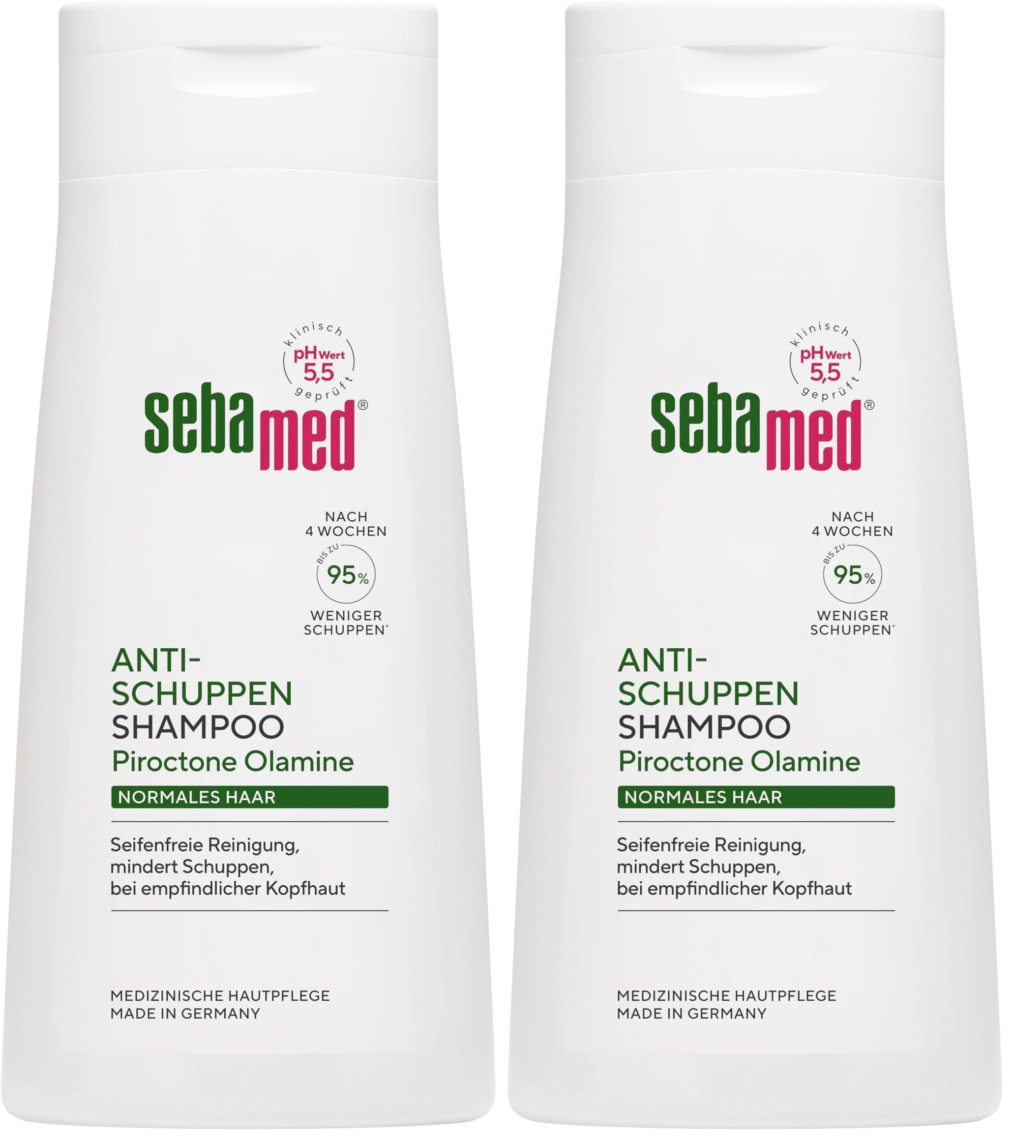 Sebamed Anti-Schuppen Shampoo 400 ml, bis zu 95% weniger Schuppen nach nur 4 Wochen, für normales Haar, zur täglichen Haarwäsche geeignet, Schuppen Shampoo für Männer und Frauen (Packung mit 2)