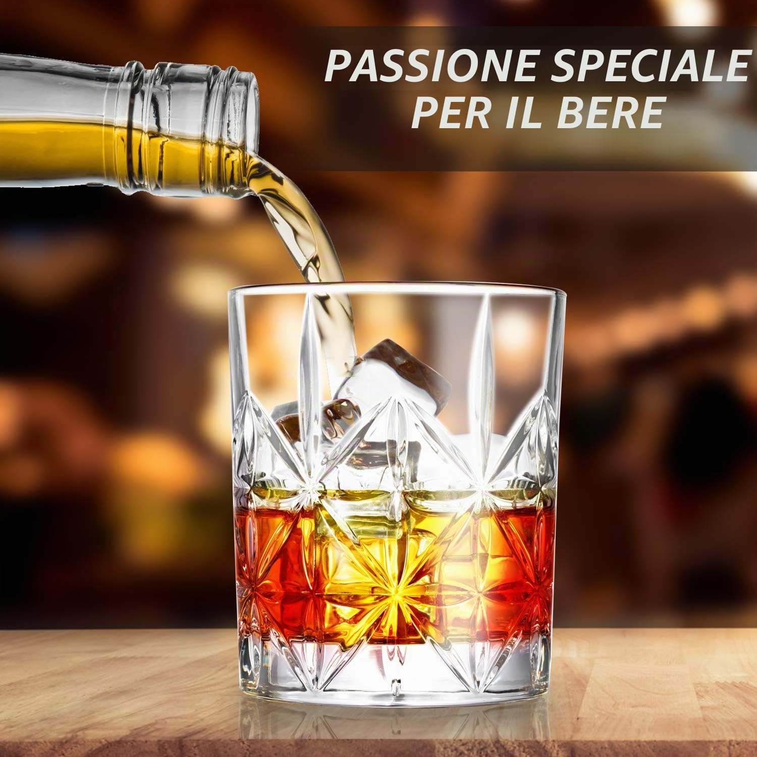Bicchieri Whisky, 300ml Bicchiere Whisky Cristallo, Set Bicchier Whisky di 2, Bicchieri da Cocktail Bicchieri da Rum Liquore Regali per Lui, Uomo, Fratello, Papà, Compleanno