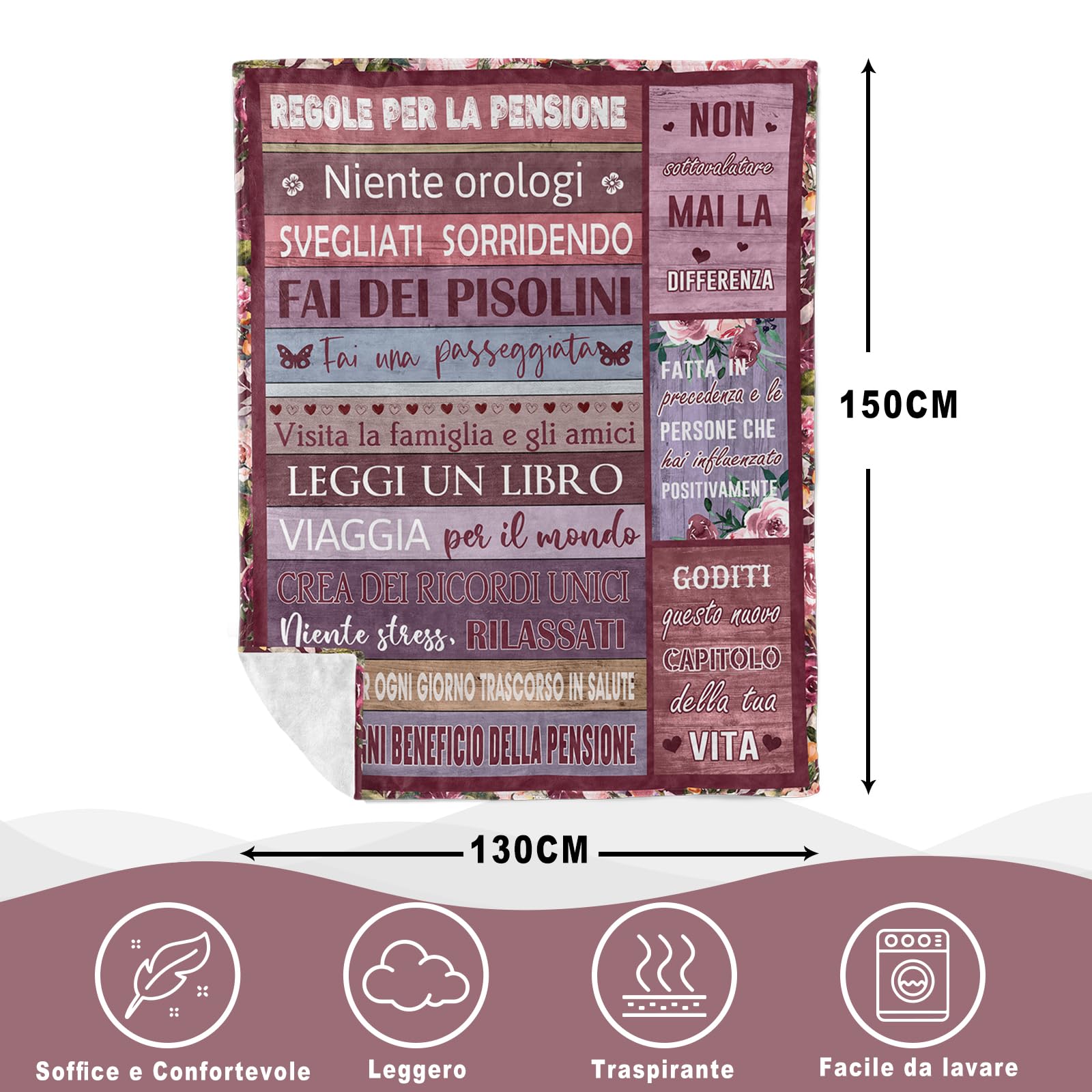 Yesbird Regali Pensione Donna, Pensione Donnam, Regalo Collega Che Cambia Lavoro, Colleghi d'addio Regali Idea, Regali di Pensionamento per Genitori, Familiari e Amici, Pensionato Coperta 130x150CM