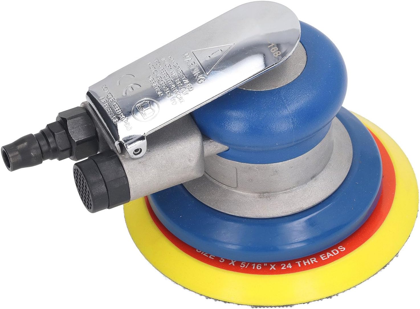 Qqmora Air Sander, Zinc Alloy 5in Easy Operaiton 10000RPM Palm Grinder for Metal