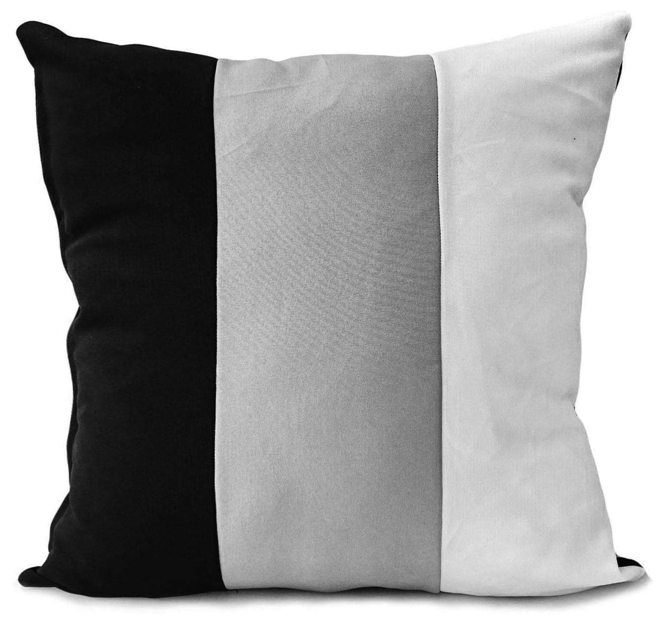 Coussins 3 tons garnis lot de 4 housses 43,2x43,2cm noir blanc gris
