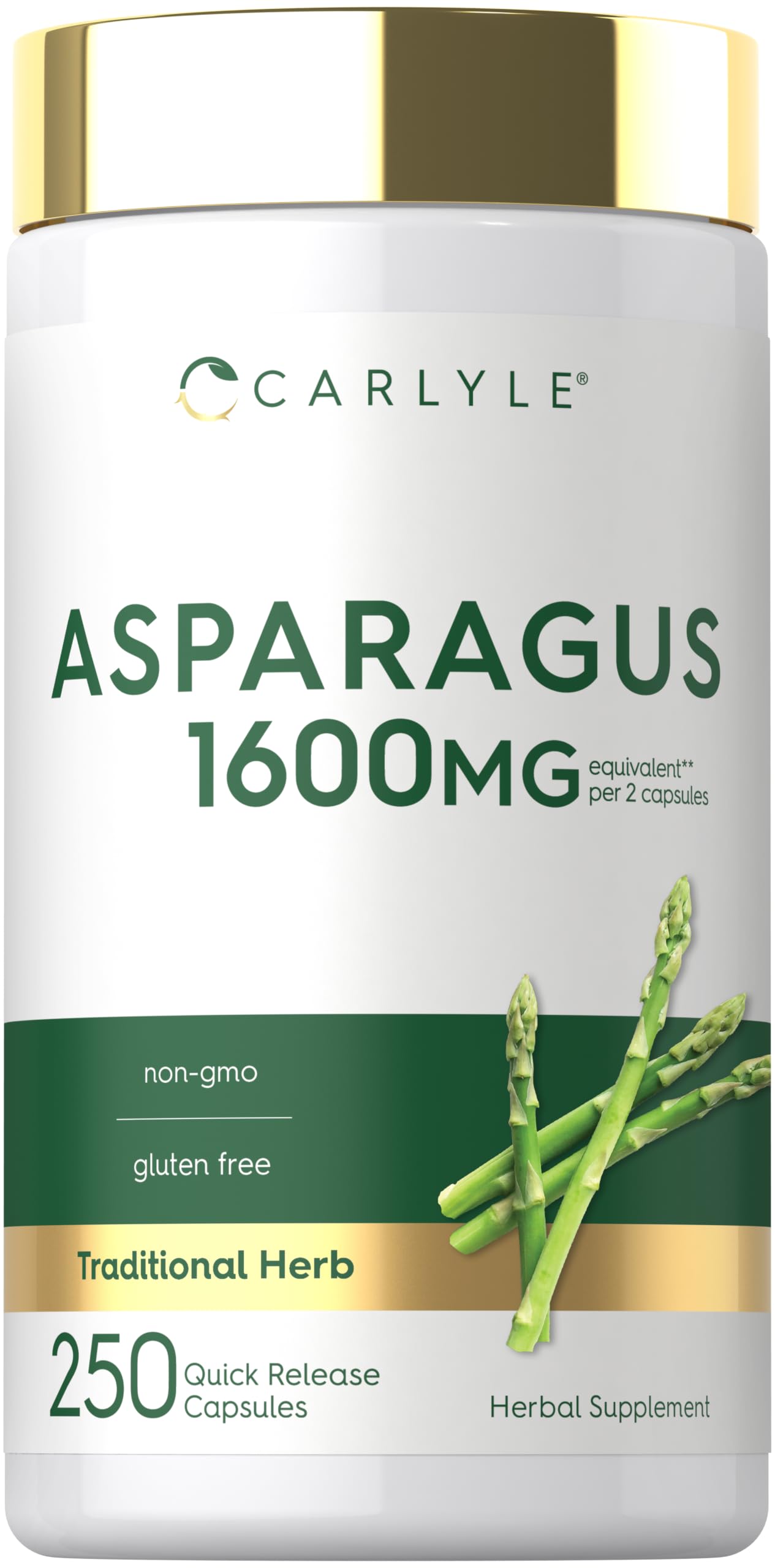 Carlyle Asparagus Supplement | 250 Powder Capsules | High Potency Traditional Herb Extract