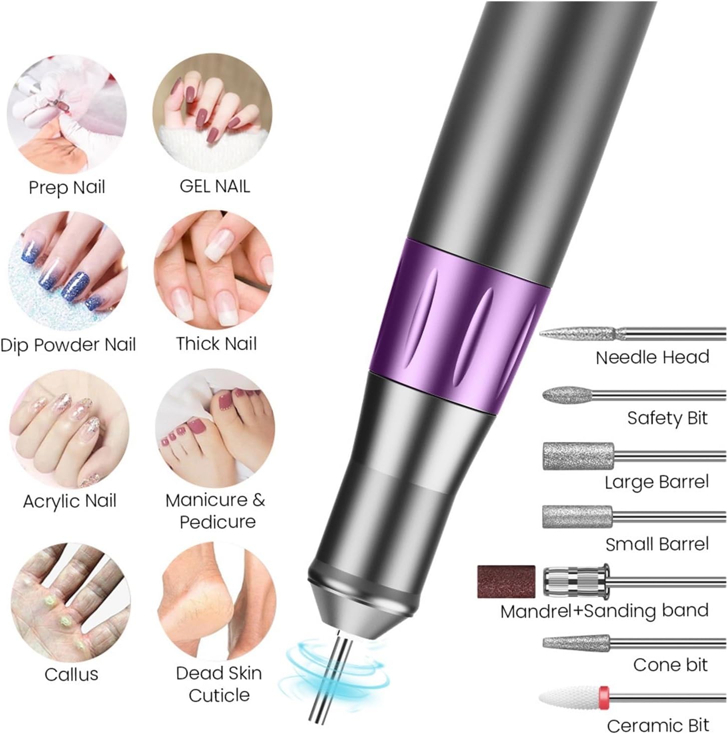 電動ネイルマシン ポータブル電気ネイルドリル、プロフェッショナル