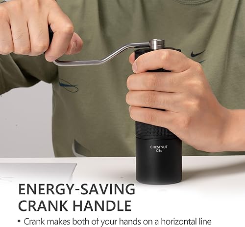 Miniatura 5 de TIMEMORE Chestnut C2S Molinillo de café manual de acero inoxidable S2C Molinillo de café cónico de rebabas, capacidad 0.88 oz de mano molinillo de