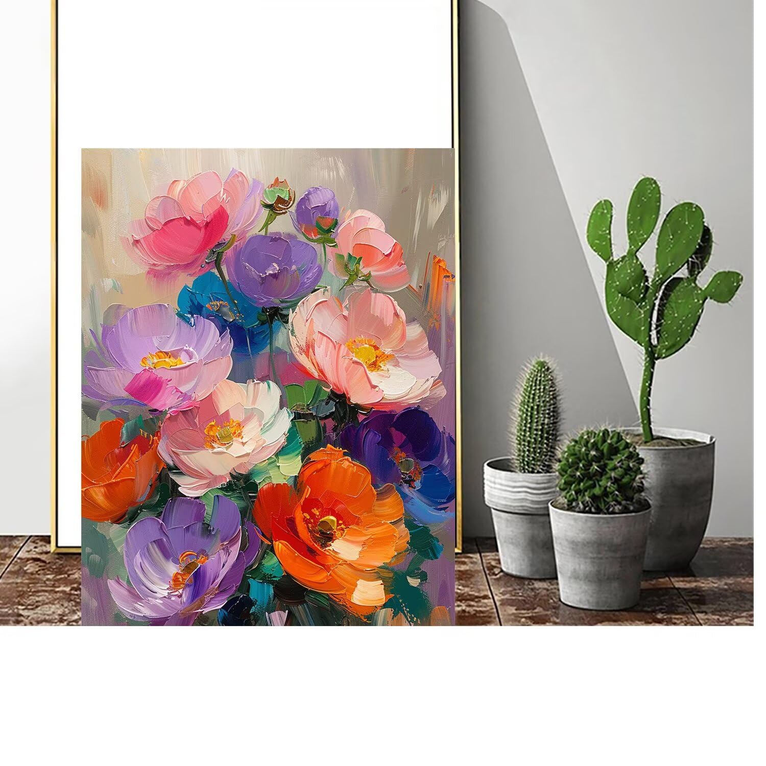 Pintar por Numeros Adultos pintar por numeros niños manualidades niños 10 años, DIY Pintar por Números de Pincel y Pintura acrílica Decoraciones para el Hogar Manualidades, sin Marco 60x80cm C-74