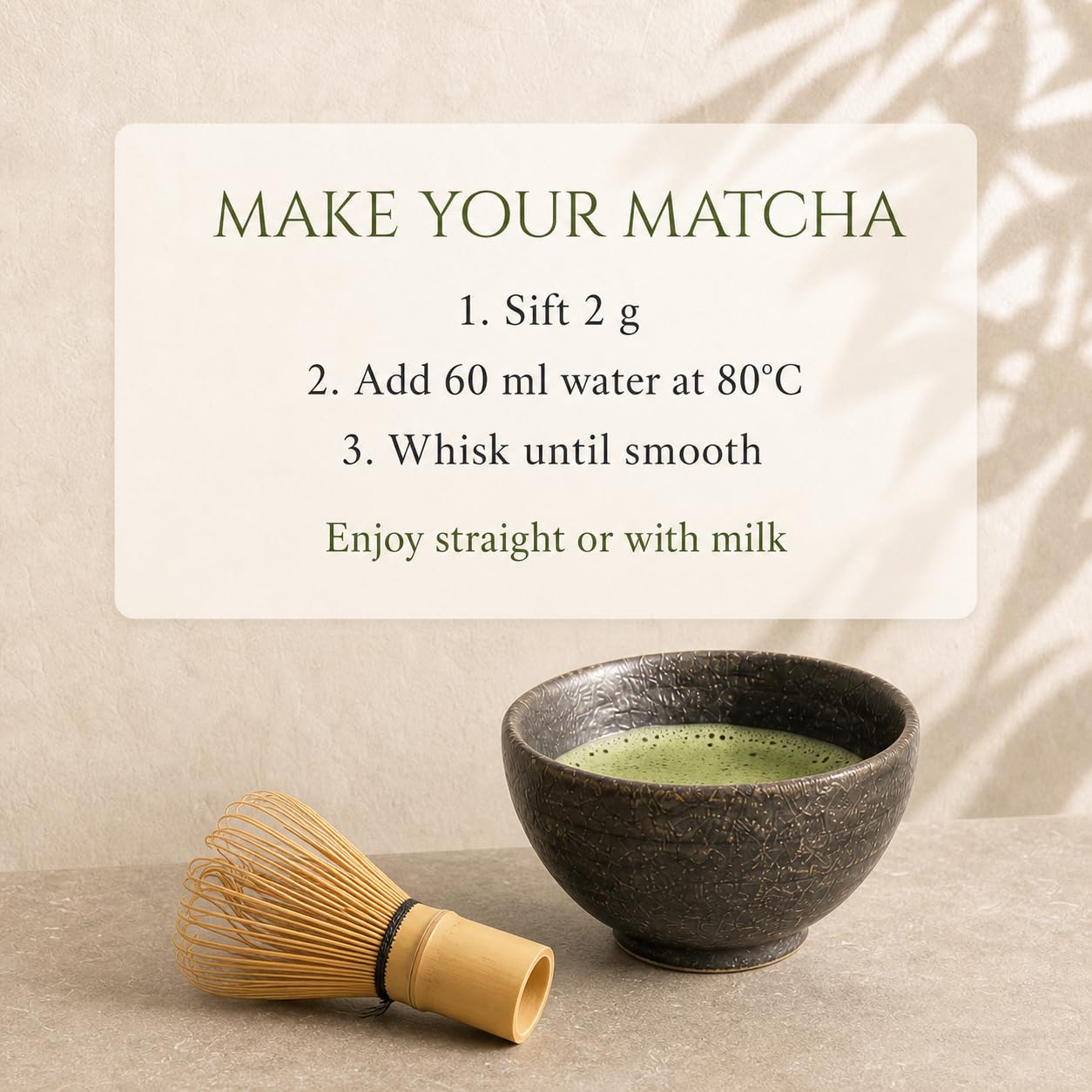 OSARI Matcha Ceremonial 80 g – Primera Cosecha de Kagoshima, Japón – Matcha Japonés 100% Puro – Molido a la Piedra y Analizado en Laboratorio – Umami Suave