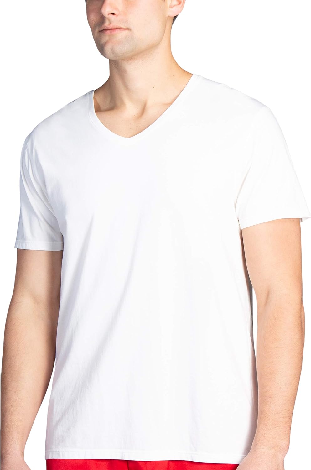 Fishers Finery Men's Classic V-Neck Comfort Soft Keep Tucked Undershirt - Breathable Cotton Modal Blend T-Shirt - Image 2