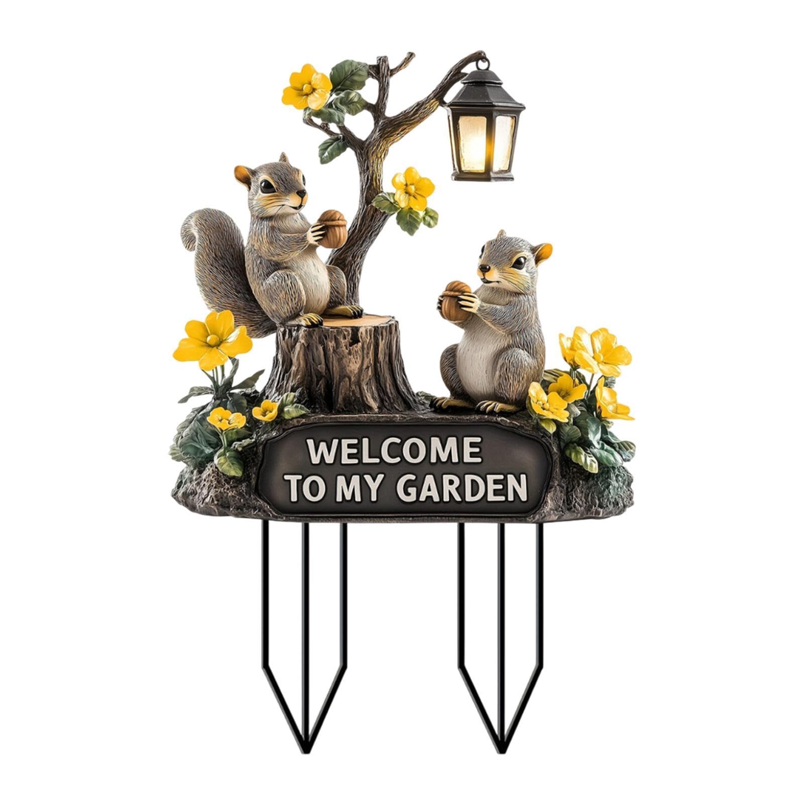 Squirrel Decorative Garden Stake 2D Yard Sign for Courtyard Pathway Backyard |1 Squirrel Decorative Garden Stake-image-28