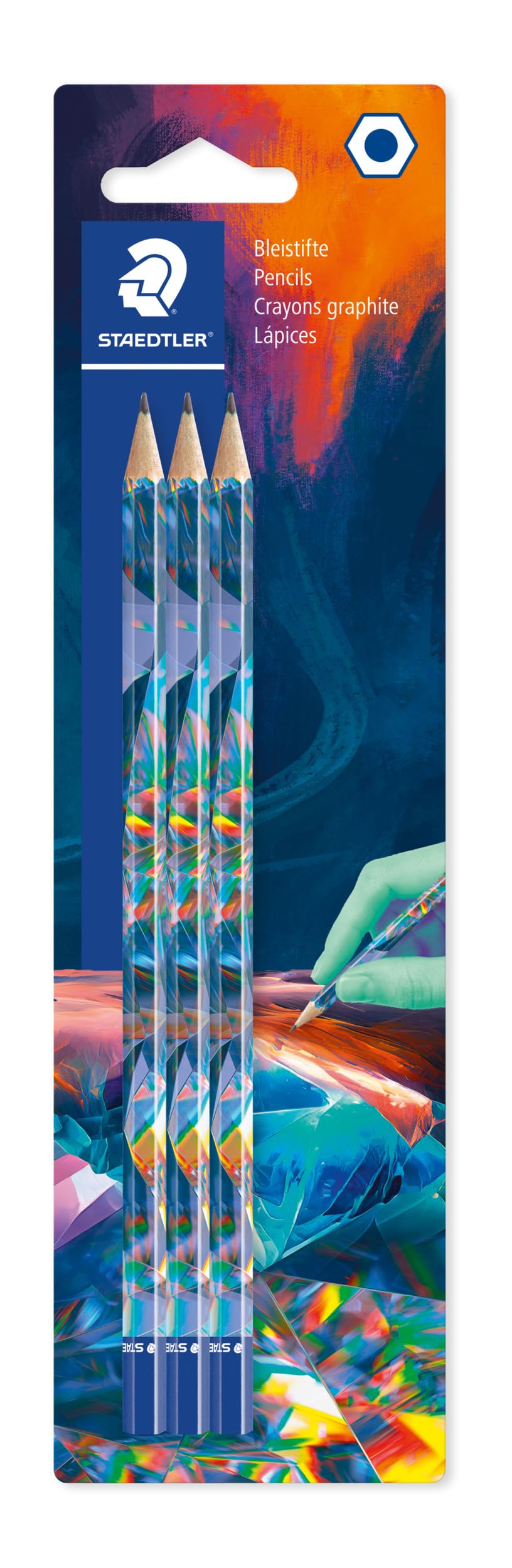 STAEDTLER HB Drawing Pencils for Sketching and Writing - Multiverse Design - Includes 3 HB Pencils, 170BK3E2-1