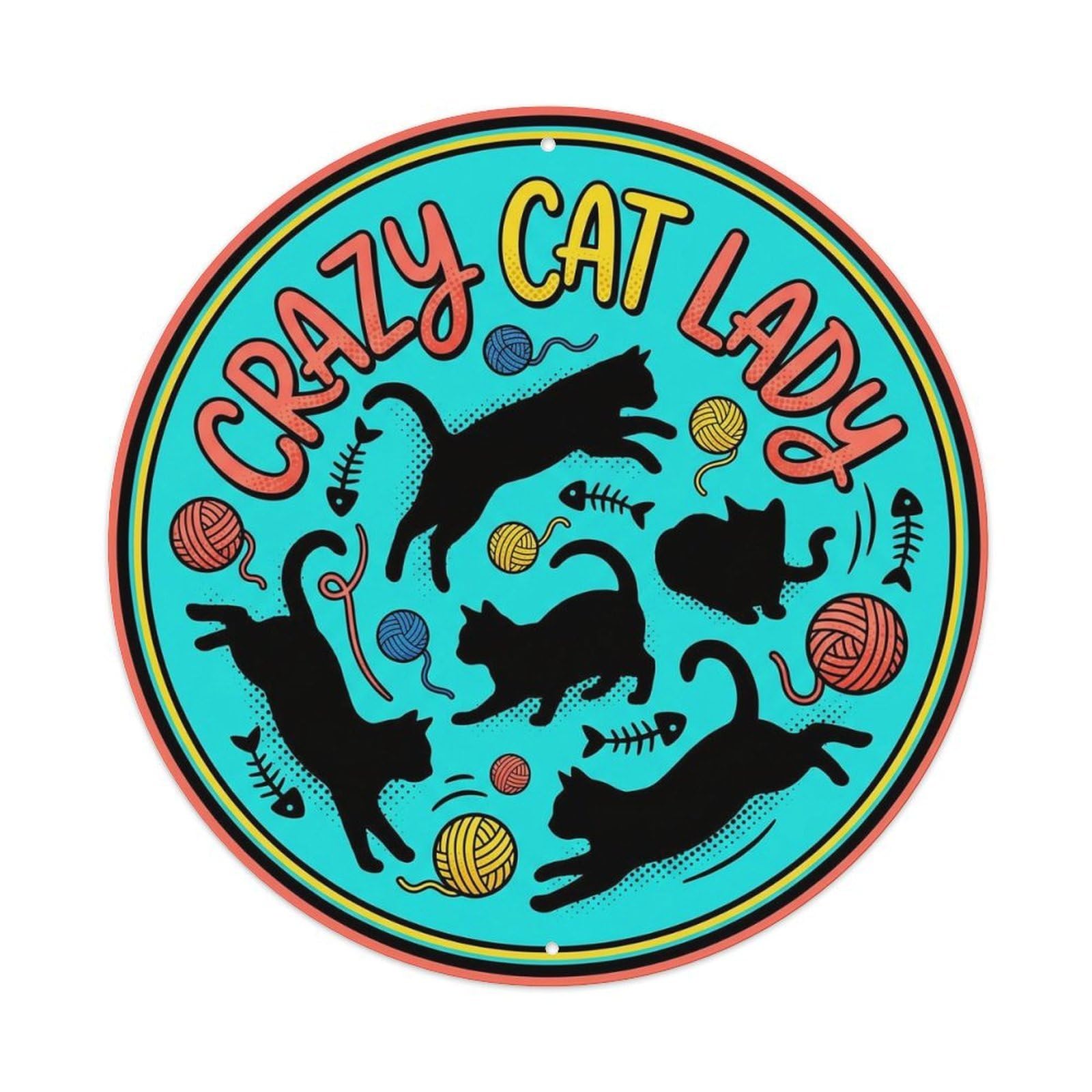 Crazy Cat Lady Pet Lover Cute Animal Vintage Quote Metal Tin Sign